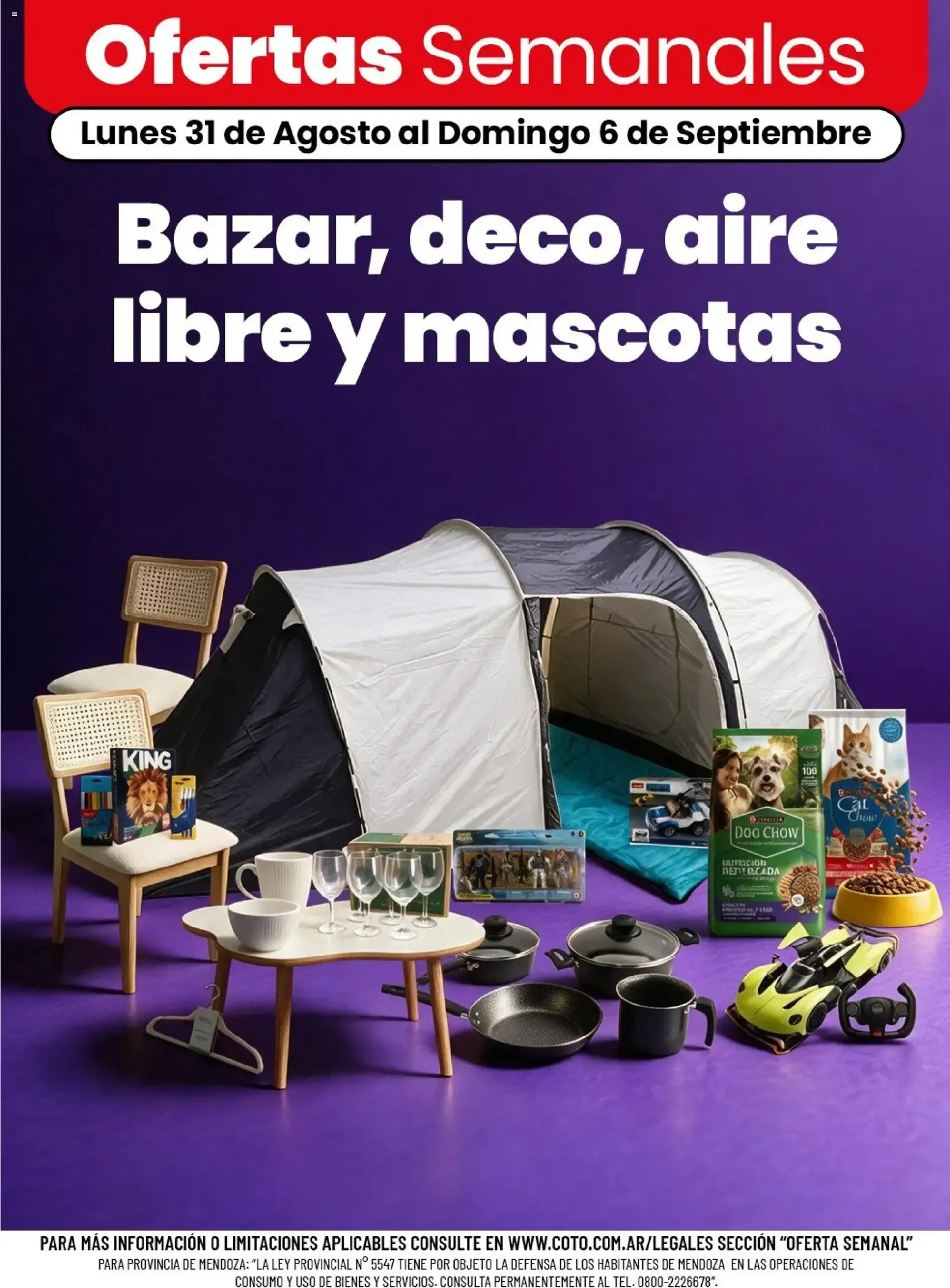 Ofertas de Ofertas Semanales: Bazar, deco, aire libre y mascotas 31 de agosto al 6 de septiembre 2026 - Página 1 del catálogo