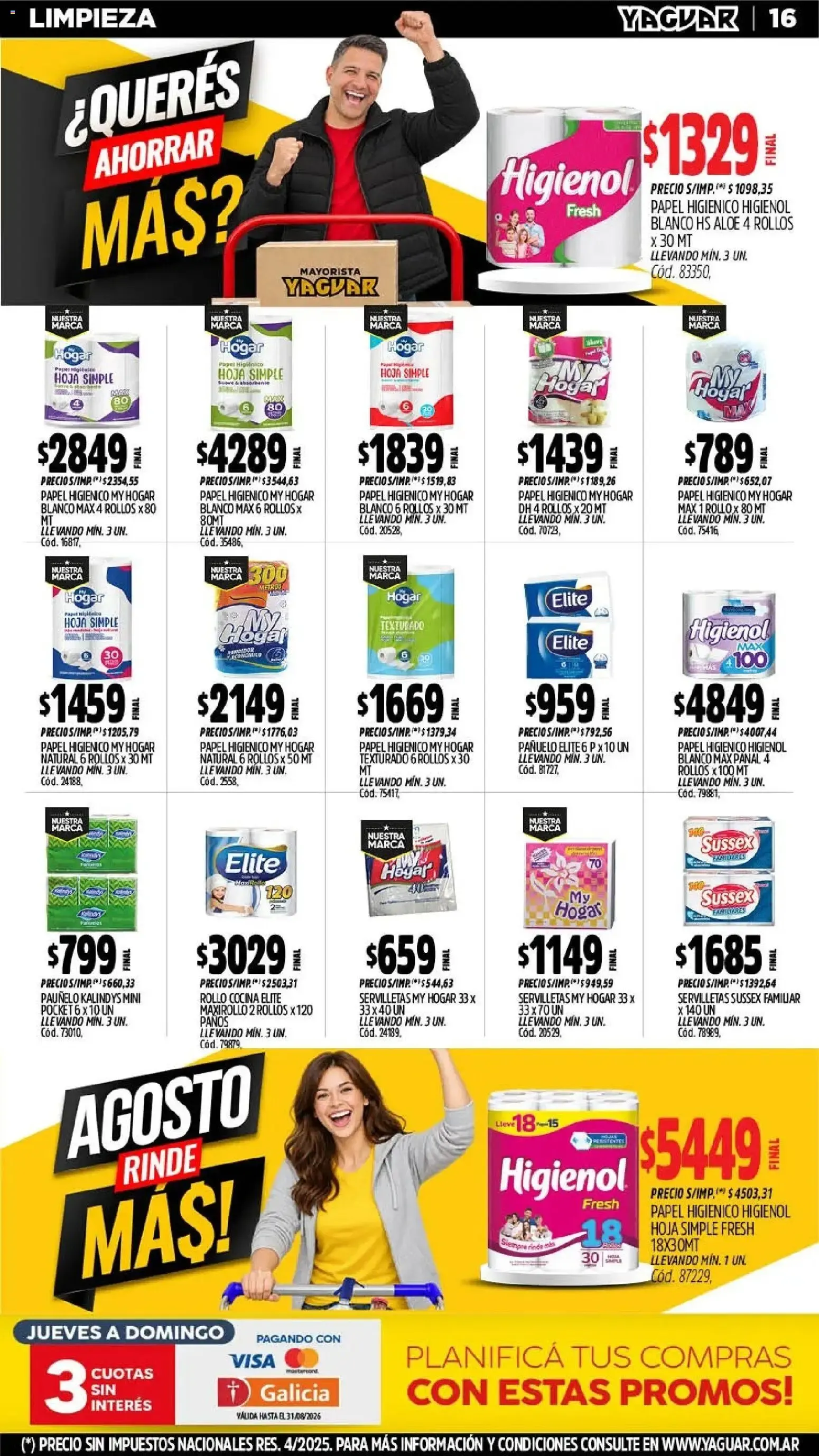 Ofertas de Mayorista Yaguar Agosto Rinde Más! 24 de agosto al 30 de agosto 2026 - Página 16 del catálogo