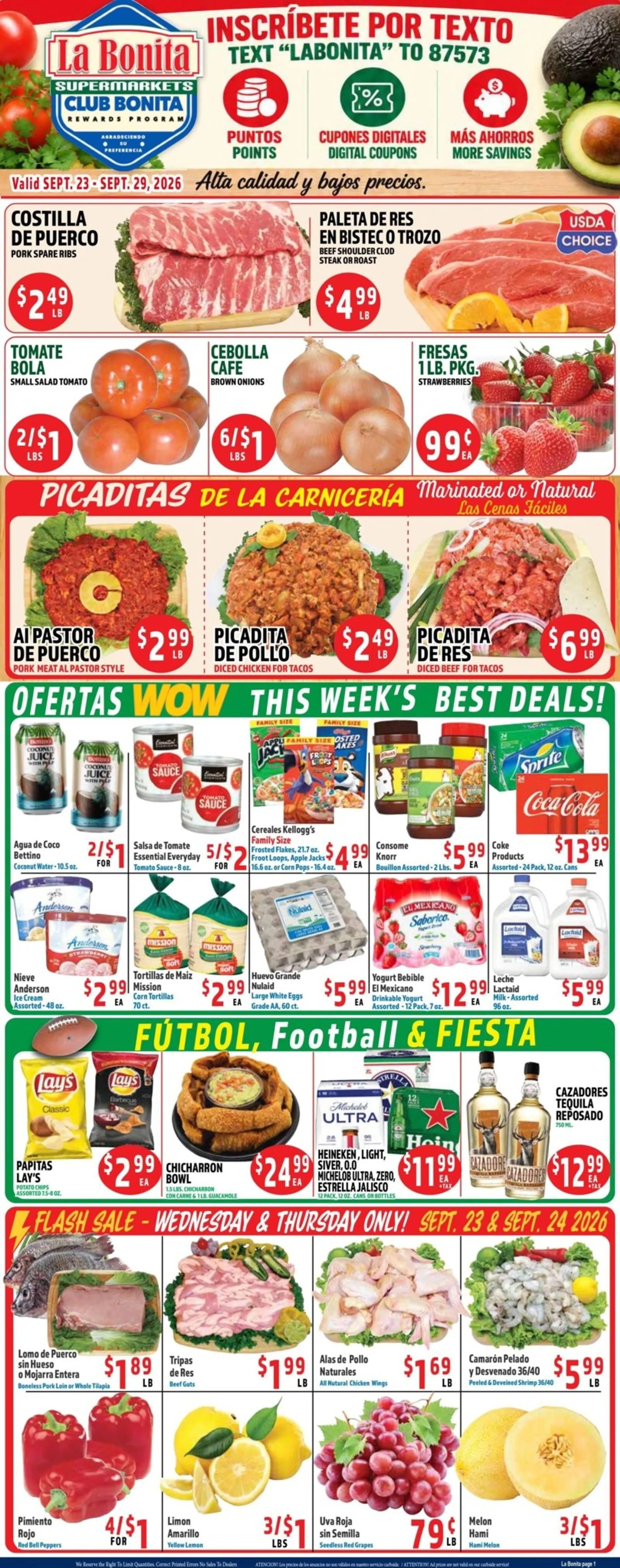 Weekly ad Current La Bonita leaflet valid from Wednesday 09/23/2026 to Tuesday 09/29/2026 from September 23 to September 29 2026 - Page 1