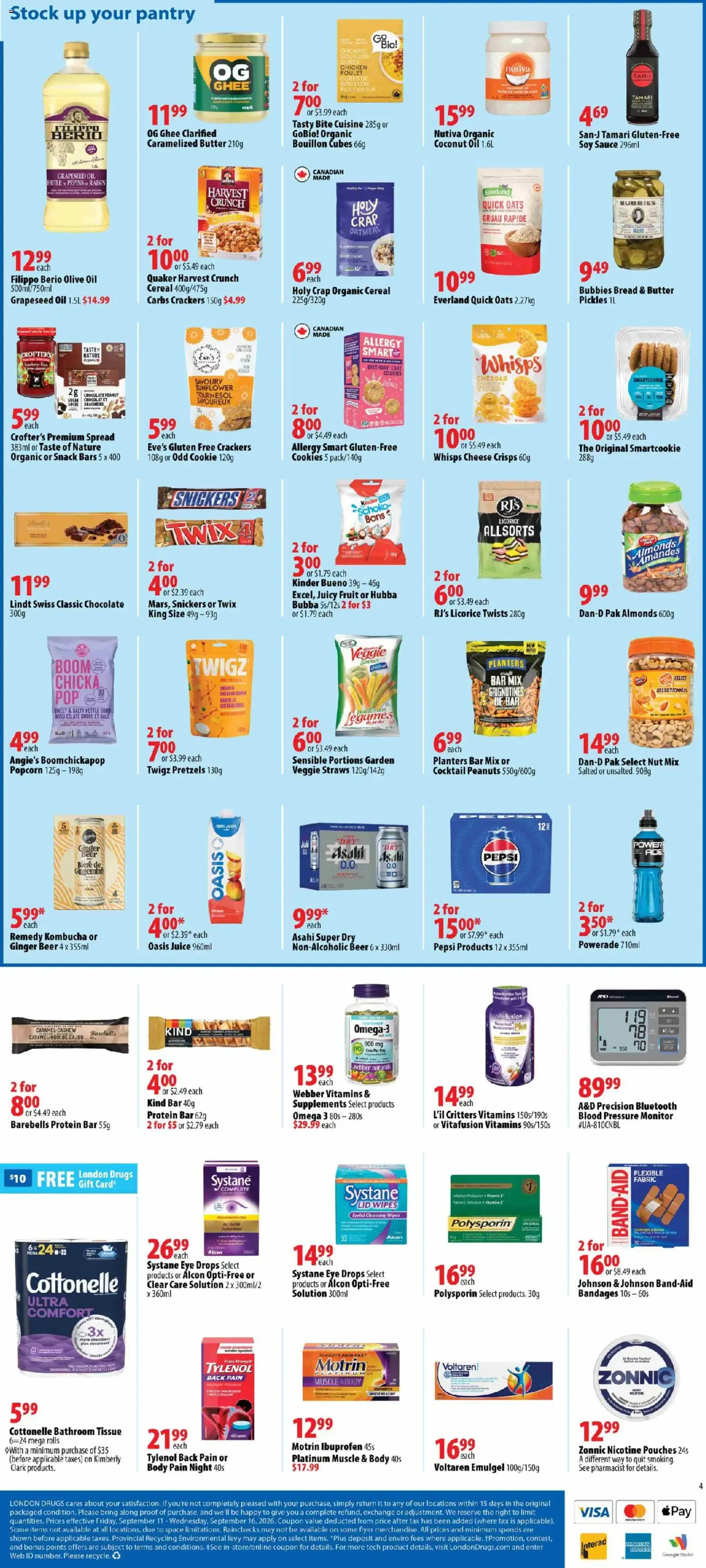 London Drugs weekly flyer / circulaire from Sep 11, 2026 > weekly specials & deals from September 11 to September 16 2026 - flyer page 4
