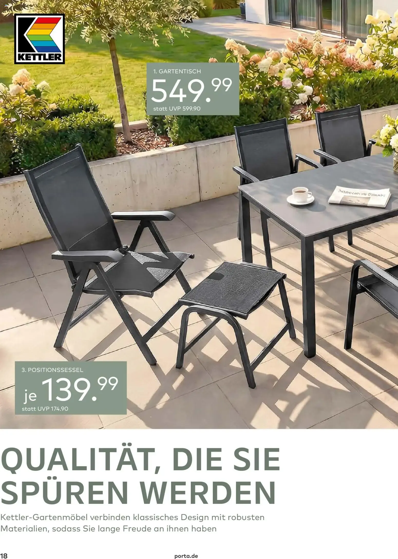 Porta! Gartenmöbel Katalog (ab 01.03.2026) zum Blättern von 1. März bis 31. August 2026 - Prospekt seite 18