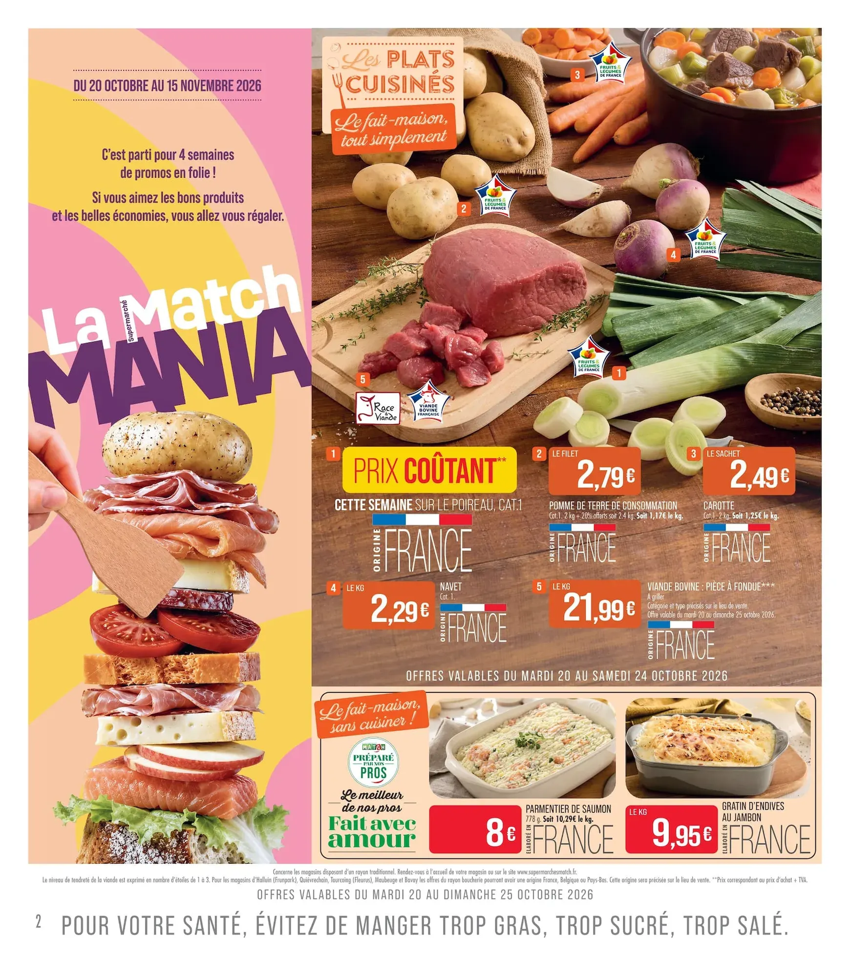 Current Match - La Match Mania leaflet valid from du mardi 20/10/2026 to du dimanche 01/11/2026 du 20 octobre au 1 novembre 2026 - Catalogue page 2