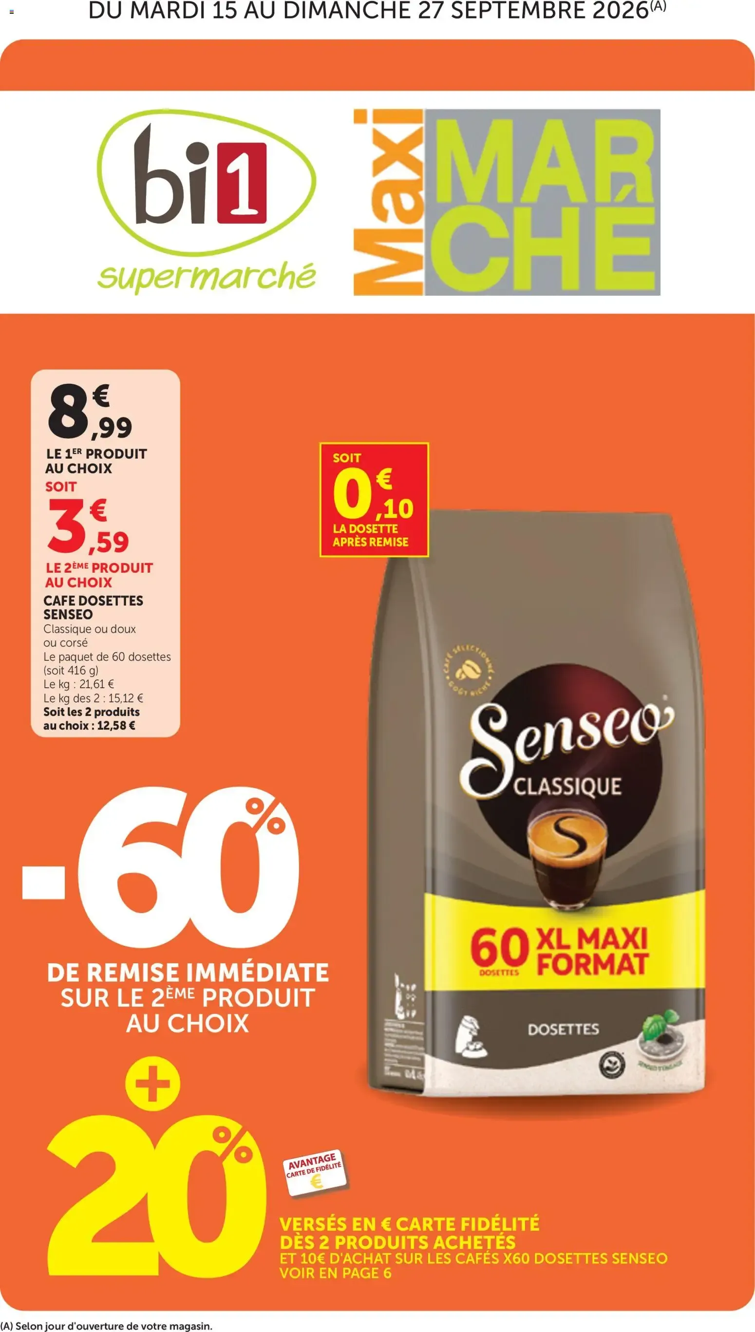 bi1 Catalogue maxi marché à partir du 15/09/2026 - promo en ligne