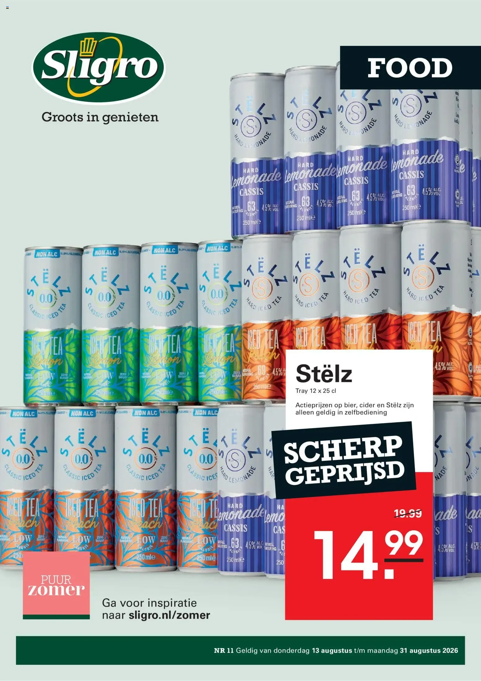 Sligro - Puur Zomer: Ofertas Stëlz van 13 augustus tot 31 augustus 2026 - Folder pagina 1