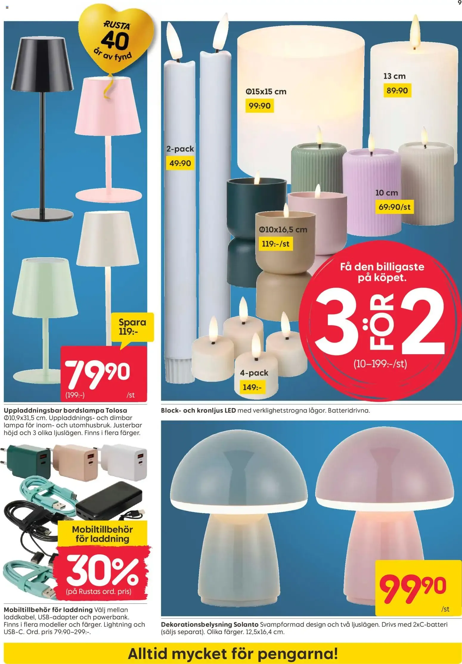 Rusta erbjudanden från 17/08/2026 - 23/08/2026 > Reklamblad nuvarande rabatter från 17 augusti till 23 augusti 2026 - Reklamblad sidor 9
