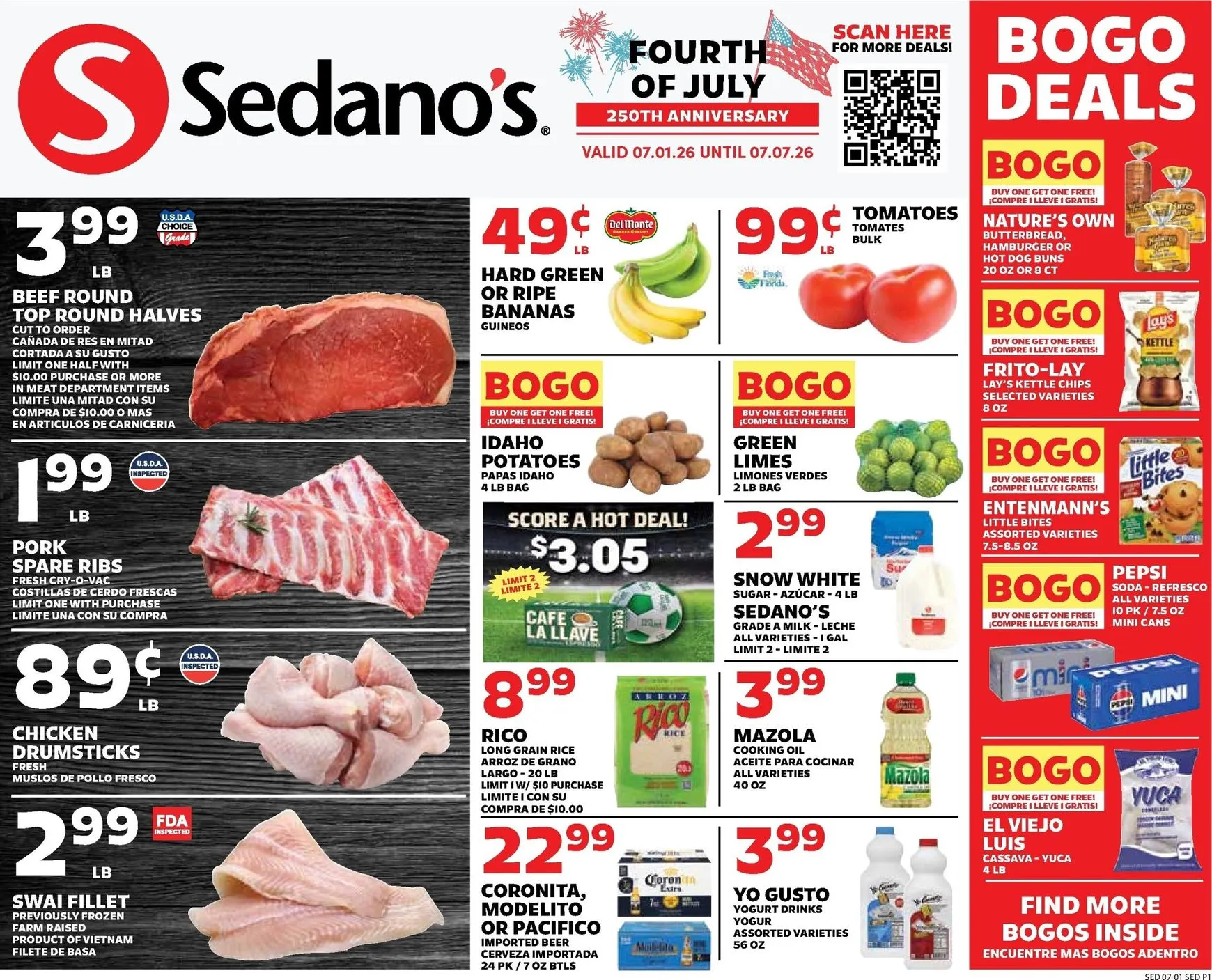 Weekly ad Current Sedano's leaflet valid from Wednesday 07/01/2026 to Tuesday 07/07/2026 from July 1 to July 7 2026 - Page 1
