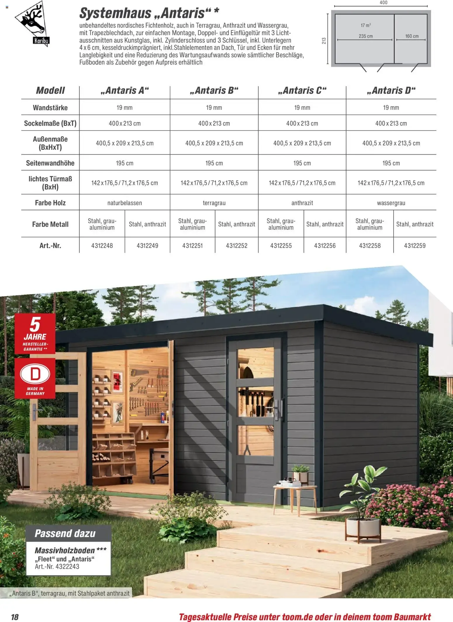 Toom Baumarkt Gartenhäuser & Carports 2026 (ab 20.02.2026) zum Blättern von 20. Februar bis 30. Juni 2026 - Prospekt seite 18