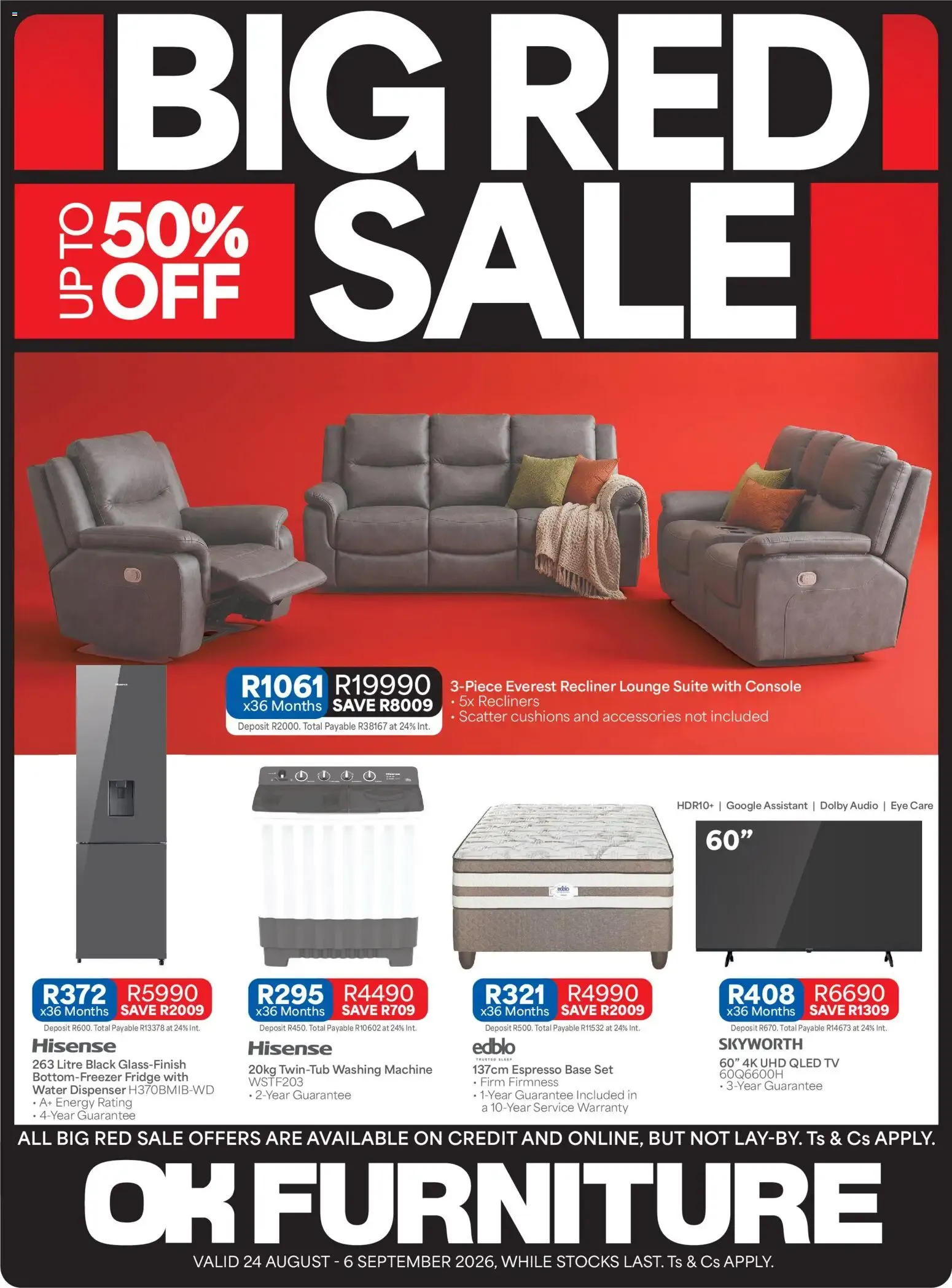 OK Furniture - Big Red Sale (24/08/2026 - 06/09/2026) Online from 24 August to 6 September 2026 - Catalogue Page 1