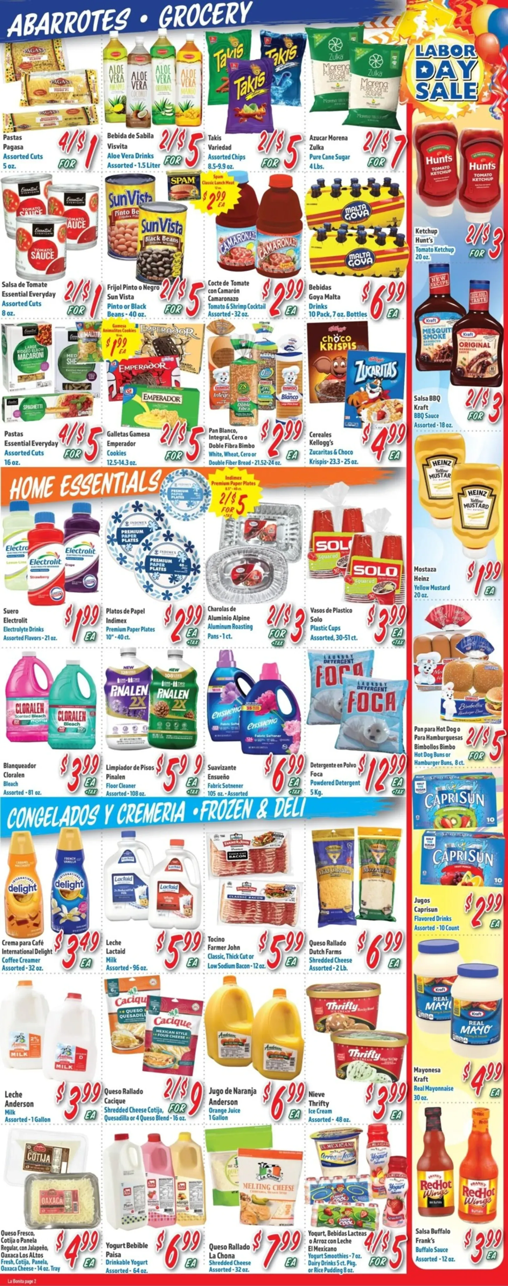 Weekly promotion Current La Bonita leaflet valid from Wednesday 09/02/2026 to Tuesday 09/08/2026 spanning from September 2 to September 8 2026 - Page 2 for Catalogue 365
