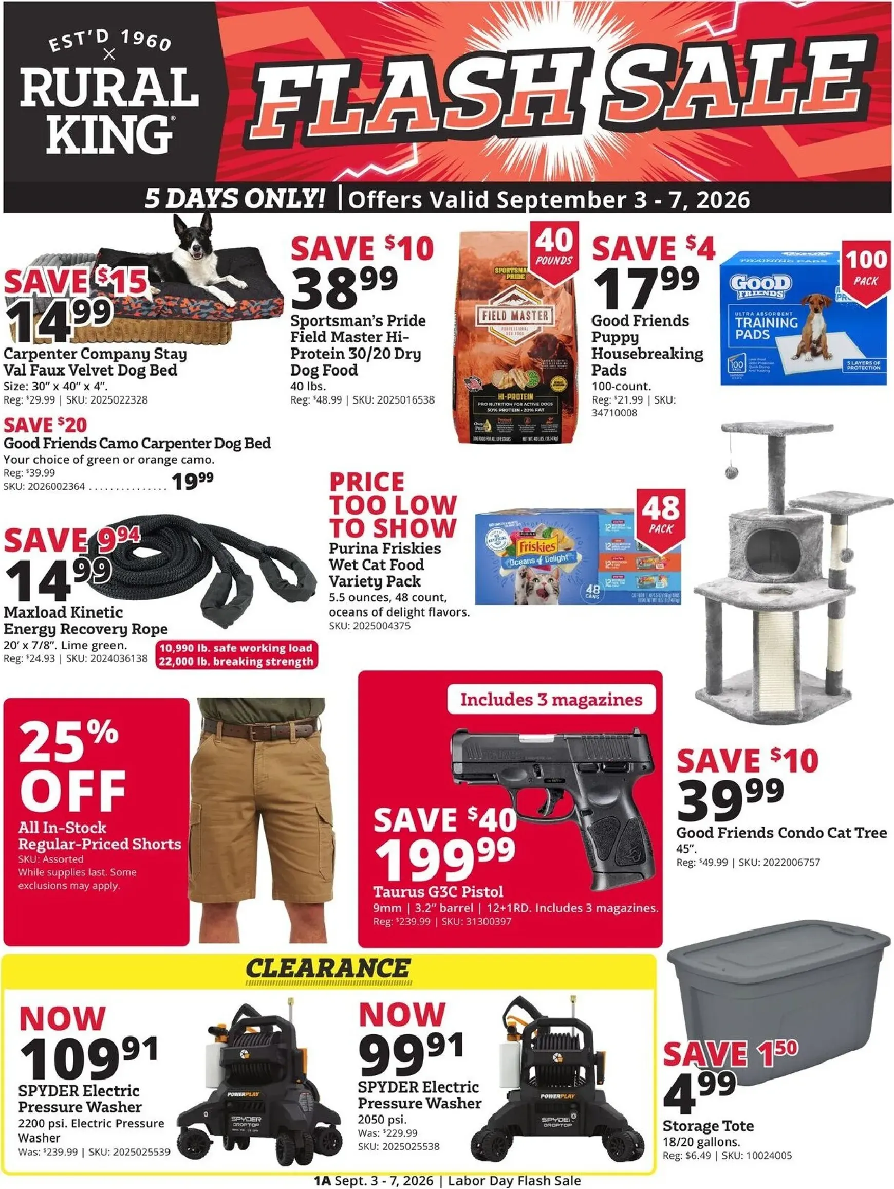 Weekly ad Current Rural King - Flash Sale leaflet valid from Thursday 09/03/2026 to Monday 09/07/2026 from September 3 to September 7 2026 - Page 1
