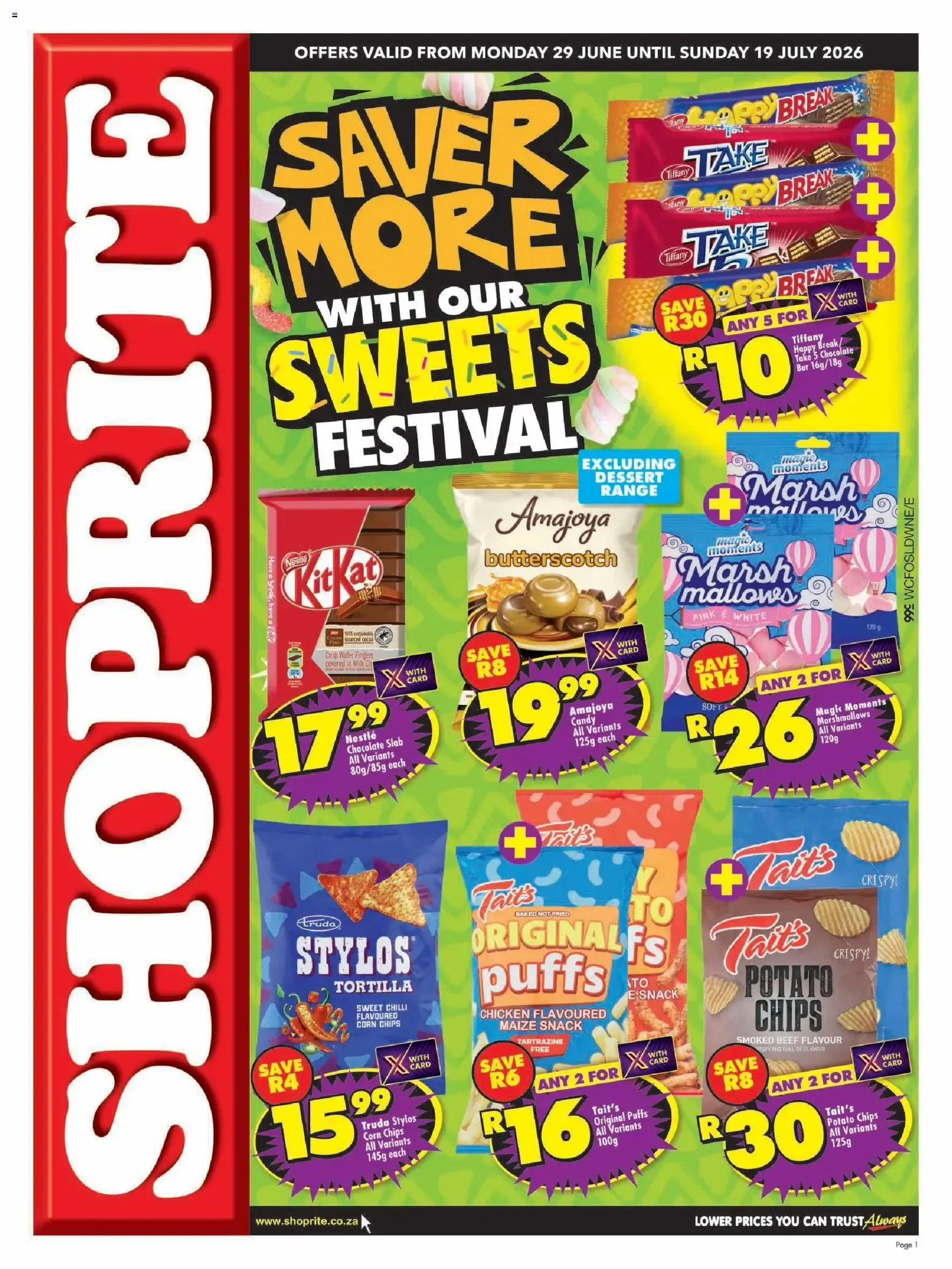 Shoprite Western Cape - Sweets Festival Savings (29/06/2026 - 19/07/2026) → Online Catalogue from 29 June to 19 July 2026 - Catalogue Page 1
