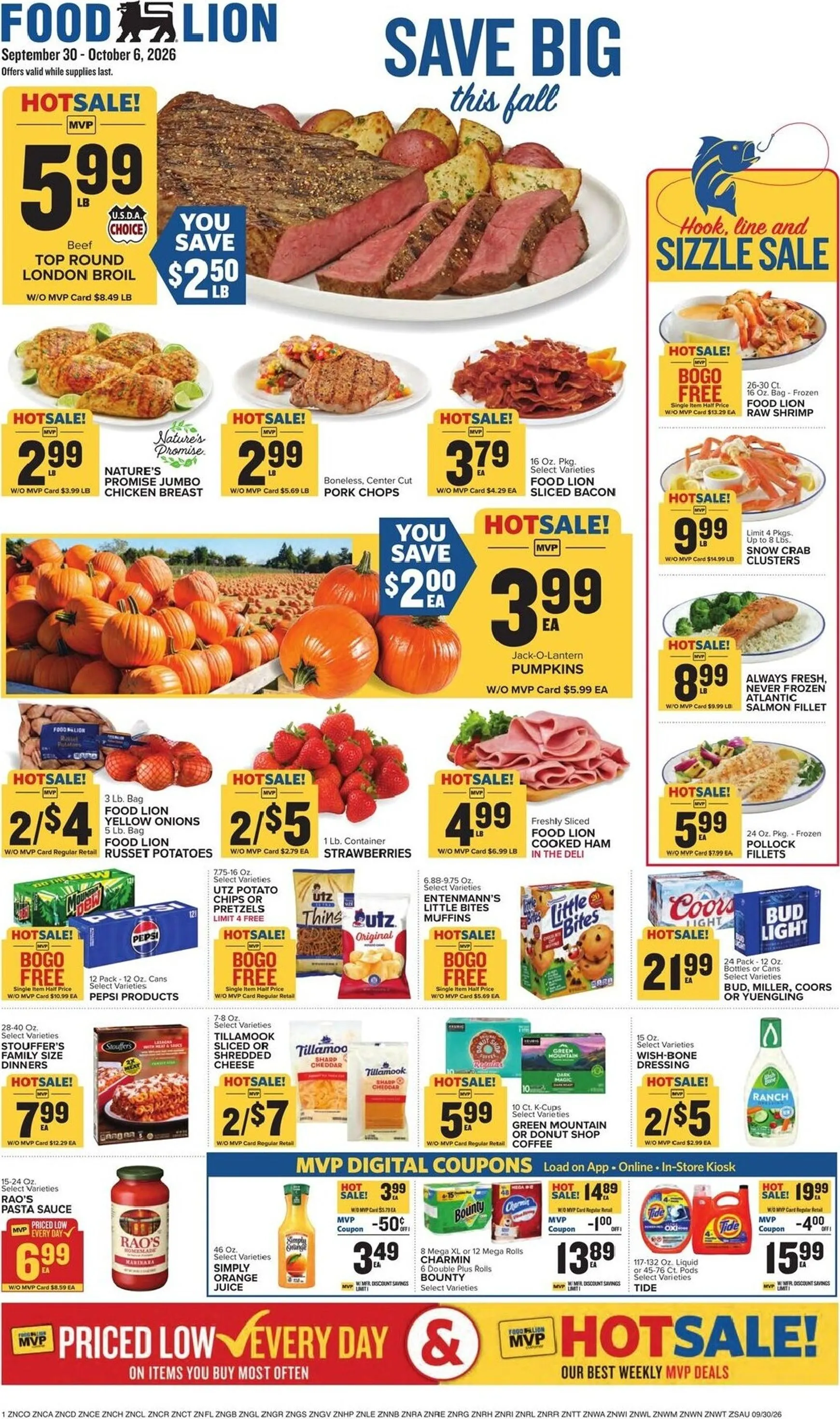 Current Food Lion leaflet valid from Wednesday 09/30/2026 to Tuesday 10/06/2026