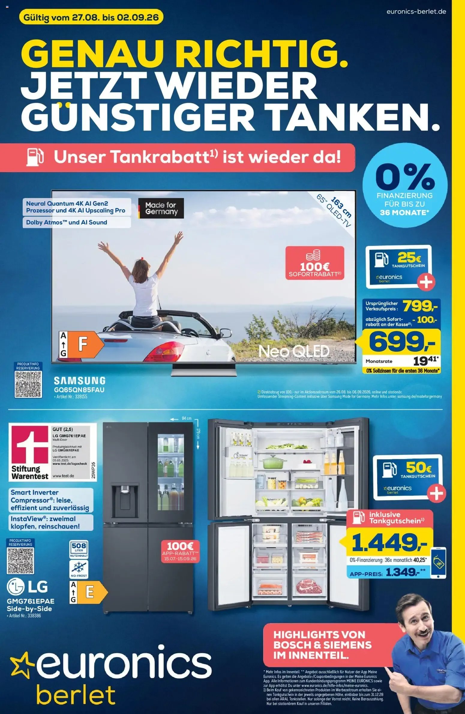 Euronics Prospekt Berlet (ab 27.08.2026) zum Blättern von 27. August bis 2. September 2026 - Prospekt seite 1