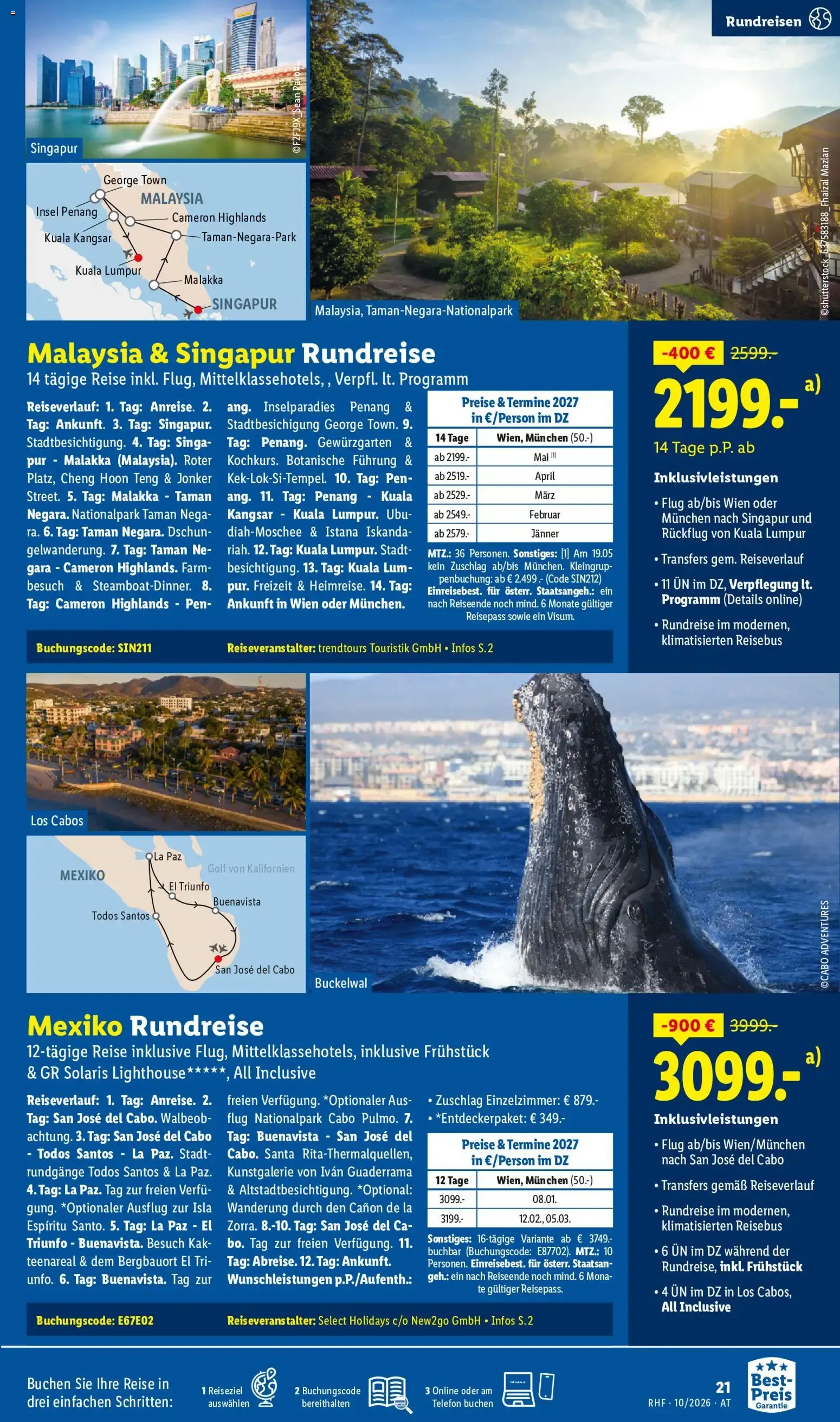 Lidl Reisen: Buchbar vom 30.09. bis 31.10.2026 von 30. September bis 31. Oktober 2026 - Flugblätt seite  21