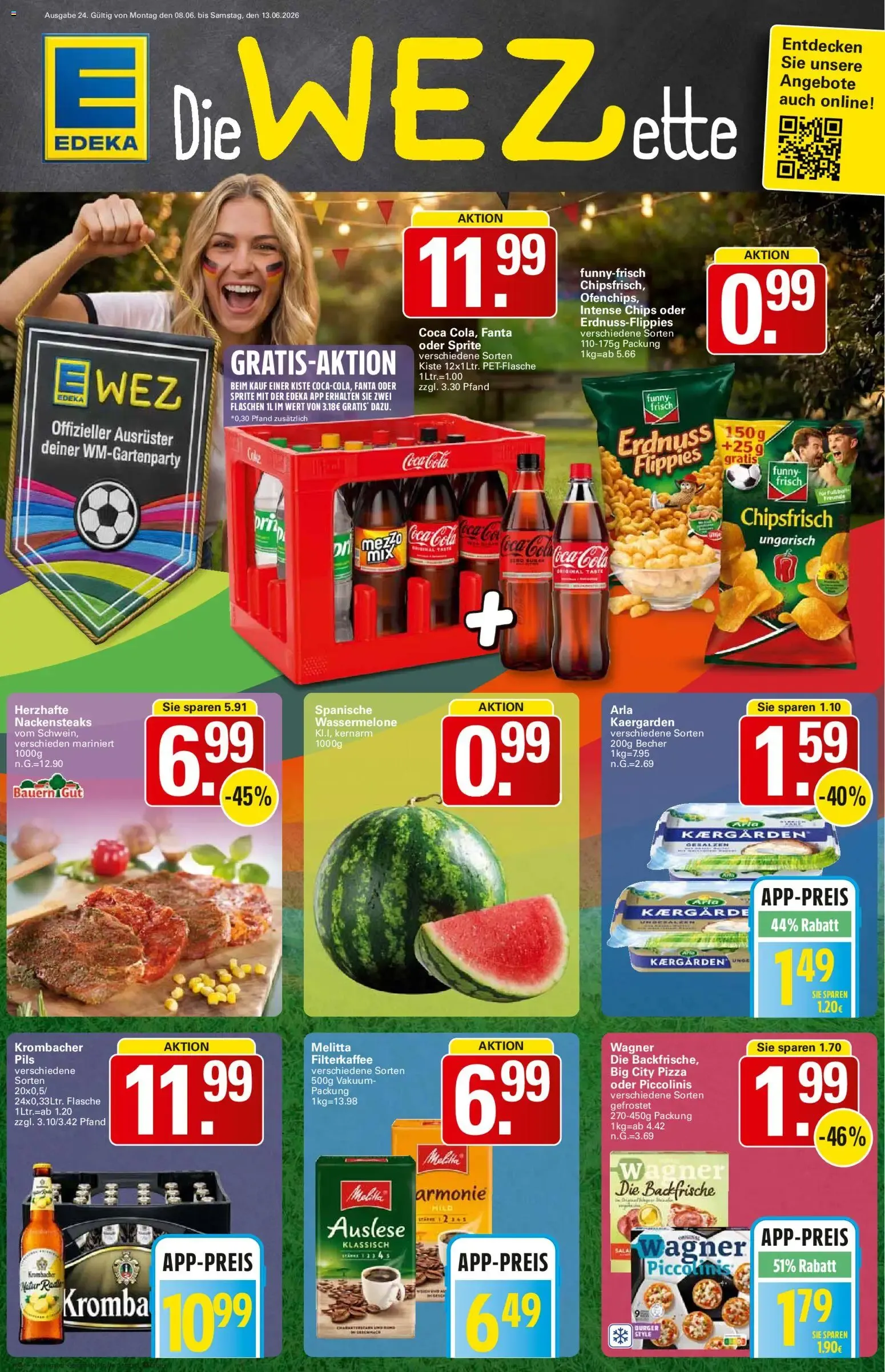 WEZ Prospekt (ab 08.06.2026) zum Blättern von 8. Juni bis 13. Juni 2026 - Prospekt seite 1