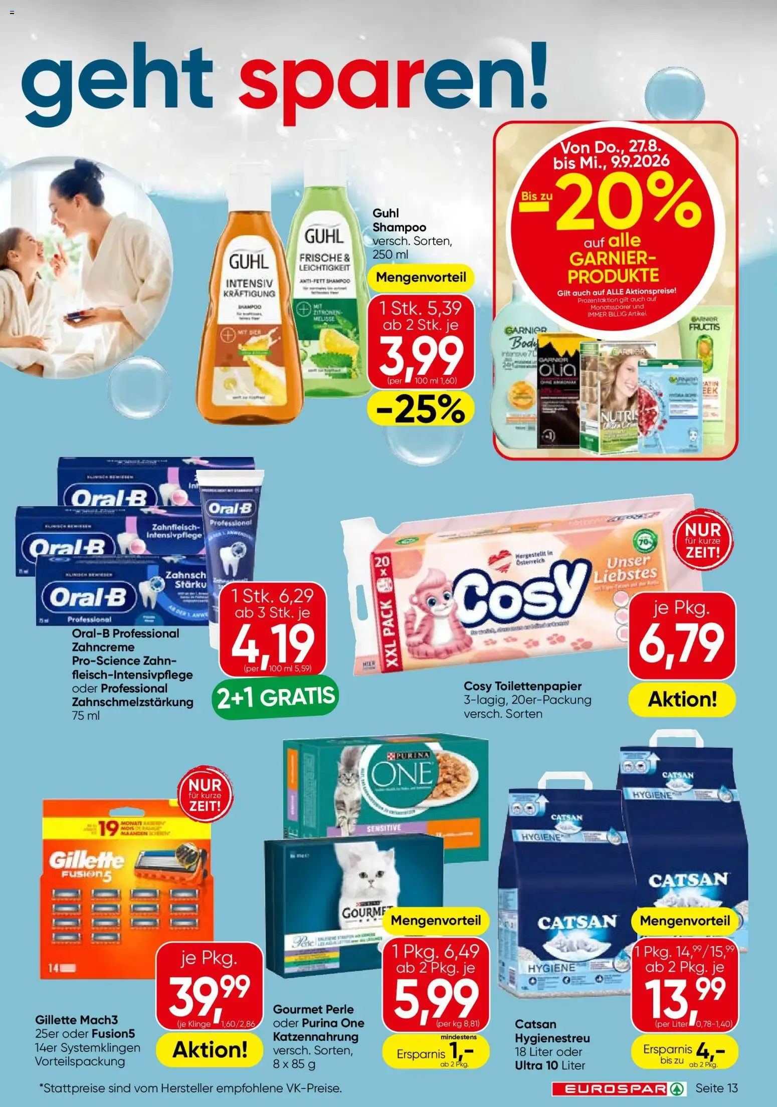 Eurospar Flugblatt von 27.08.2026 - Aktuelle Angebote von 27. August bis 9. September 2026 - Flugblätt seite  13