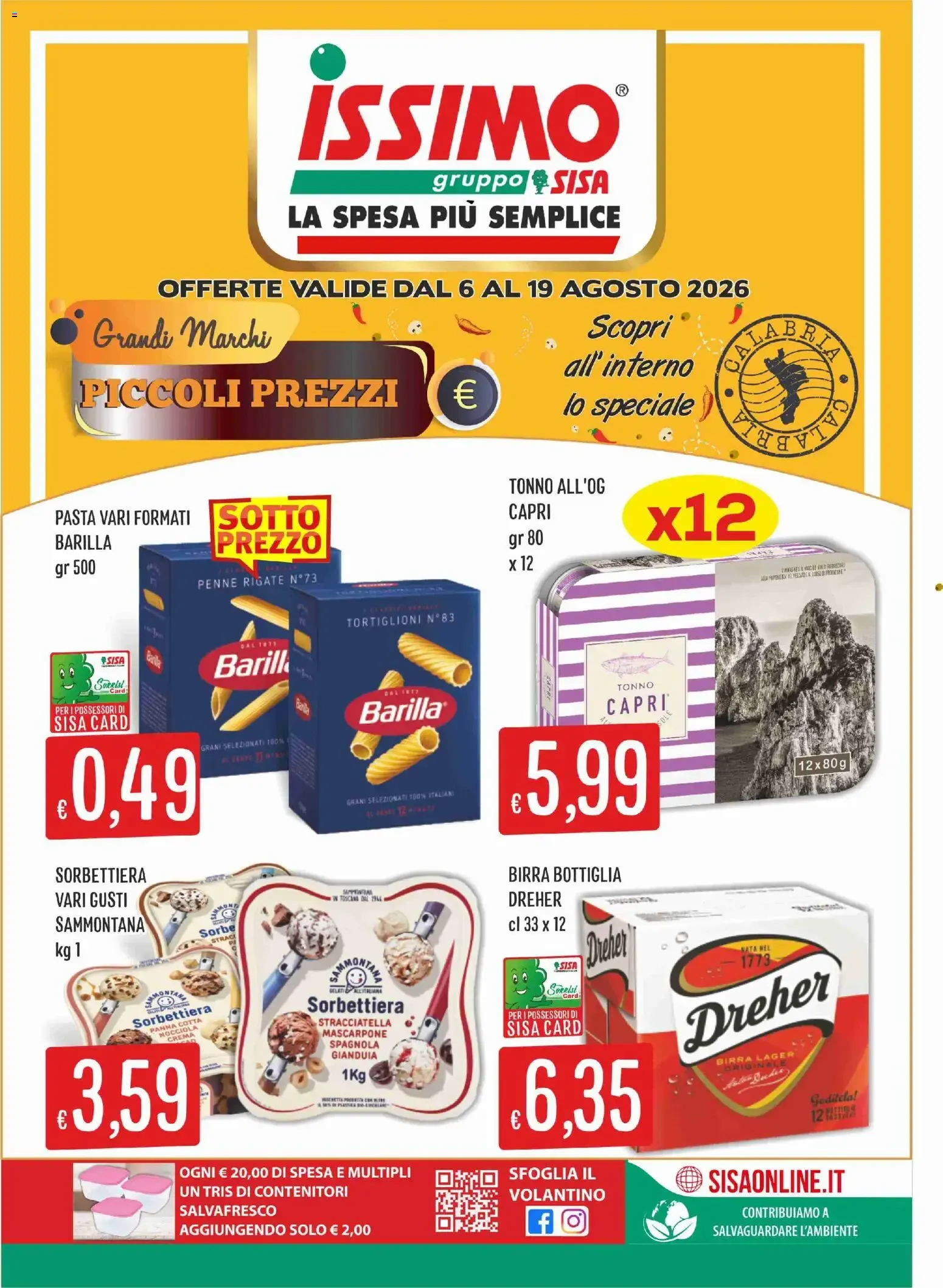 Issimo gruppo SISA - Ofertas válidas del 6 al 19 de agosto de 2026