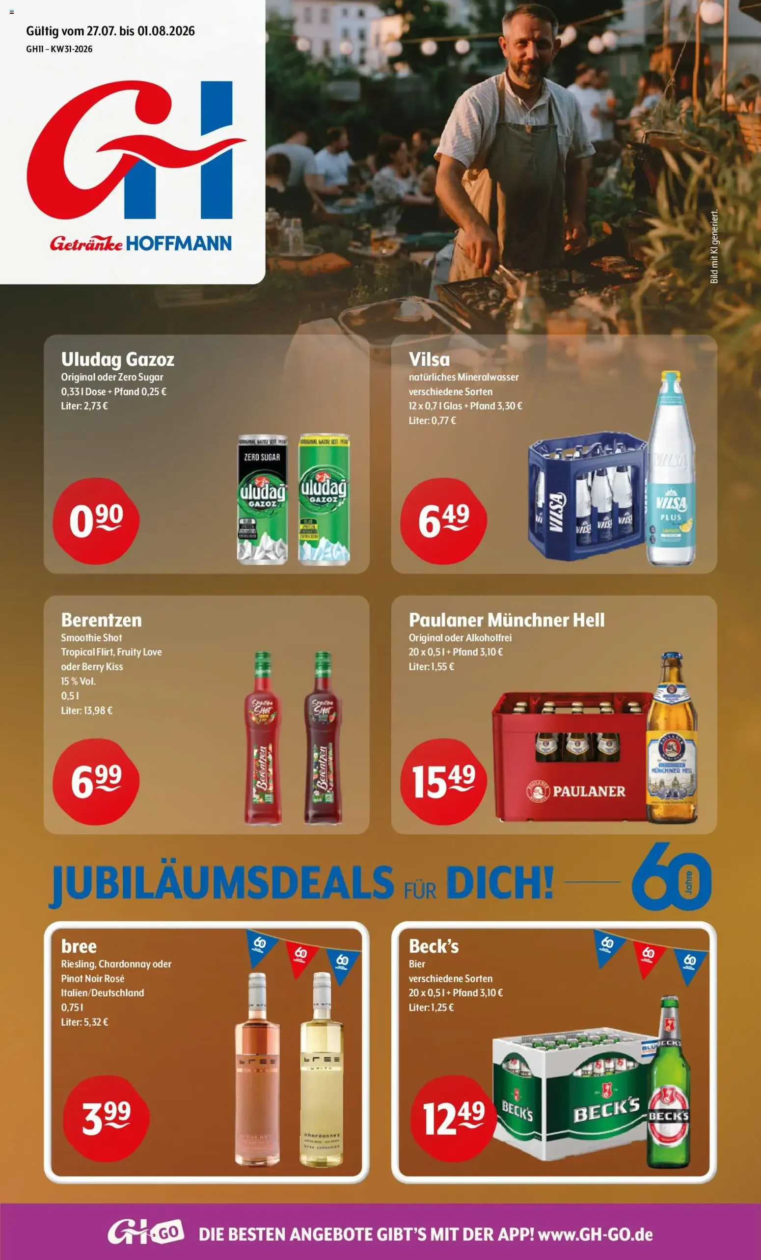 Getränke Hoffmann Prospekt (ab 27.07.2026) zum Blättern von 27. Juli bis 1. August 2026 - Prospekt seite 1