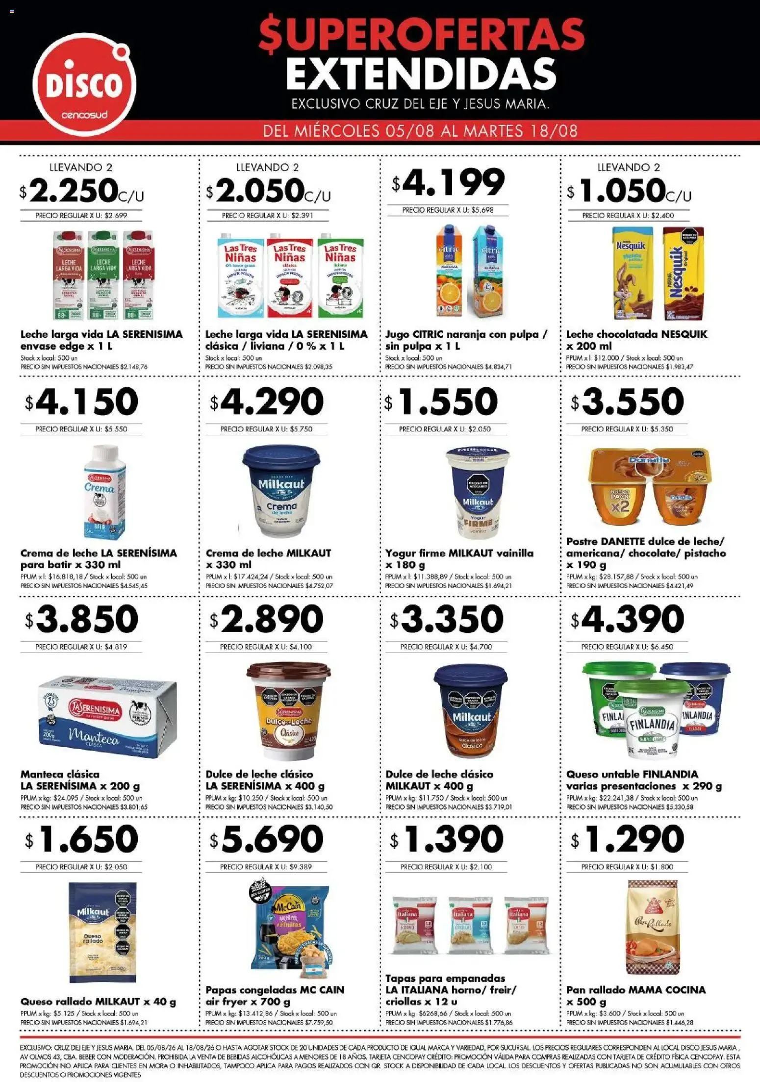 Ofertas de Disco - Superofertas extendidas - Cruz del Eje y Jesus Maria del 05/08/2026 - 18/08/2026 5 de agosto al 18 de agosto 2026 - Página 7 del catálogo