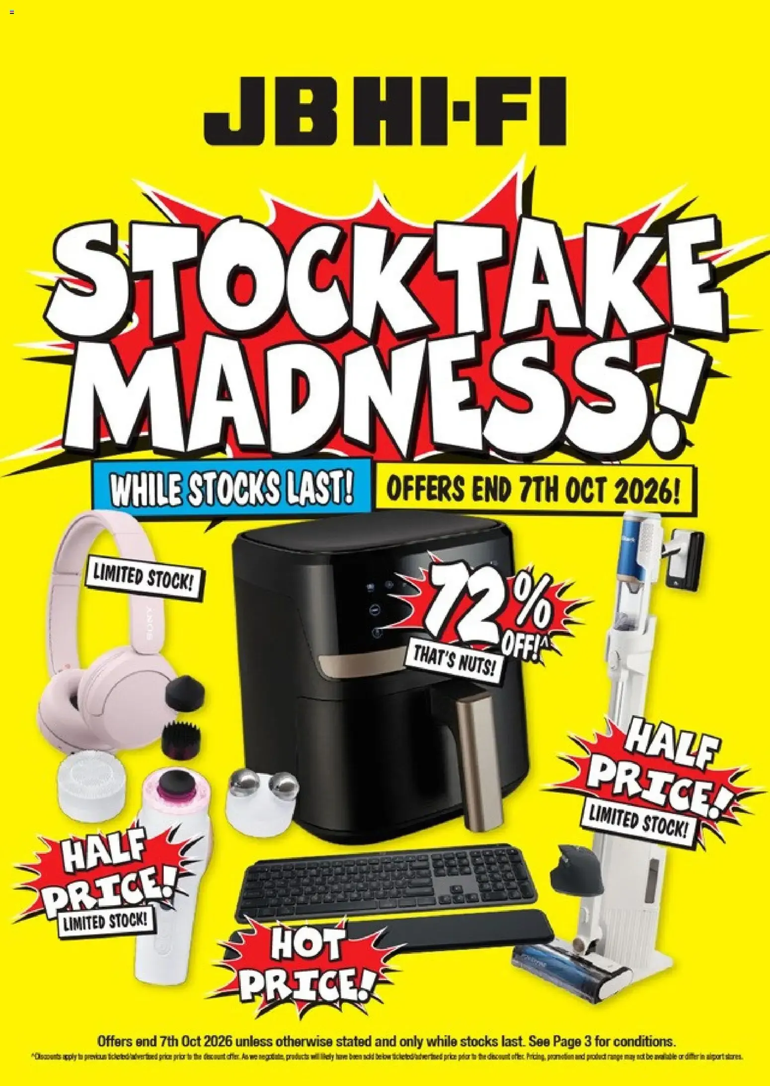 JB Hi-Fi Stocktake Madness! from 29 September to 7 October 2026 - Catalogue Page 1