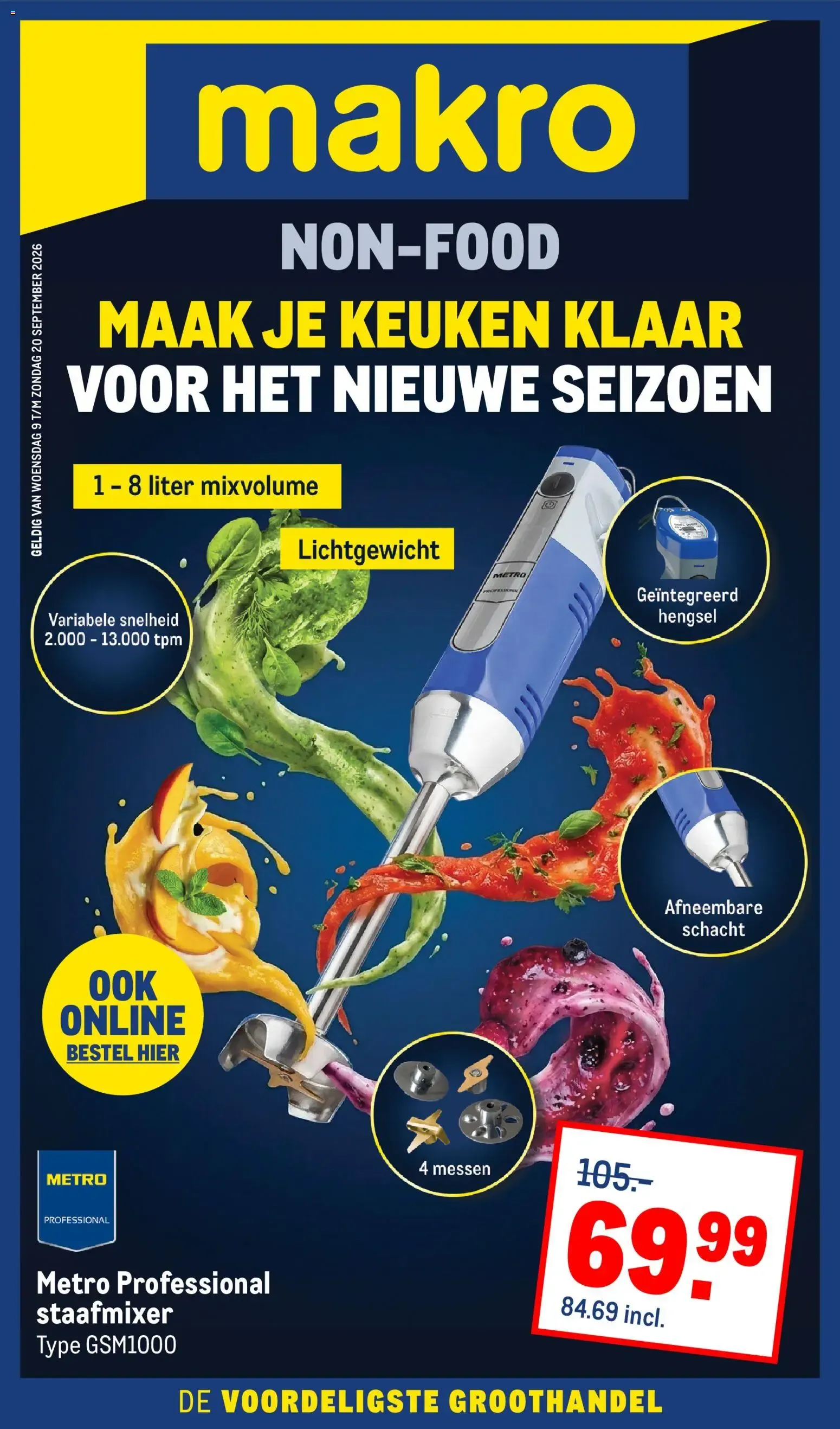 Makro NON-FOOD: Maak je keuken klaar voor het nieuwe seizoen van 9 september tot 20 september 2026 - Folder pagina 1