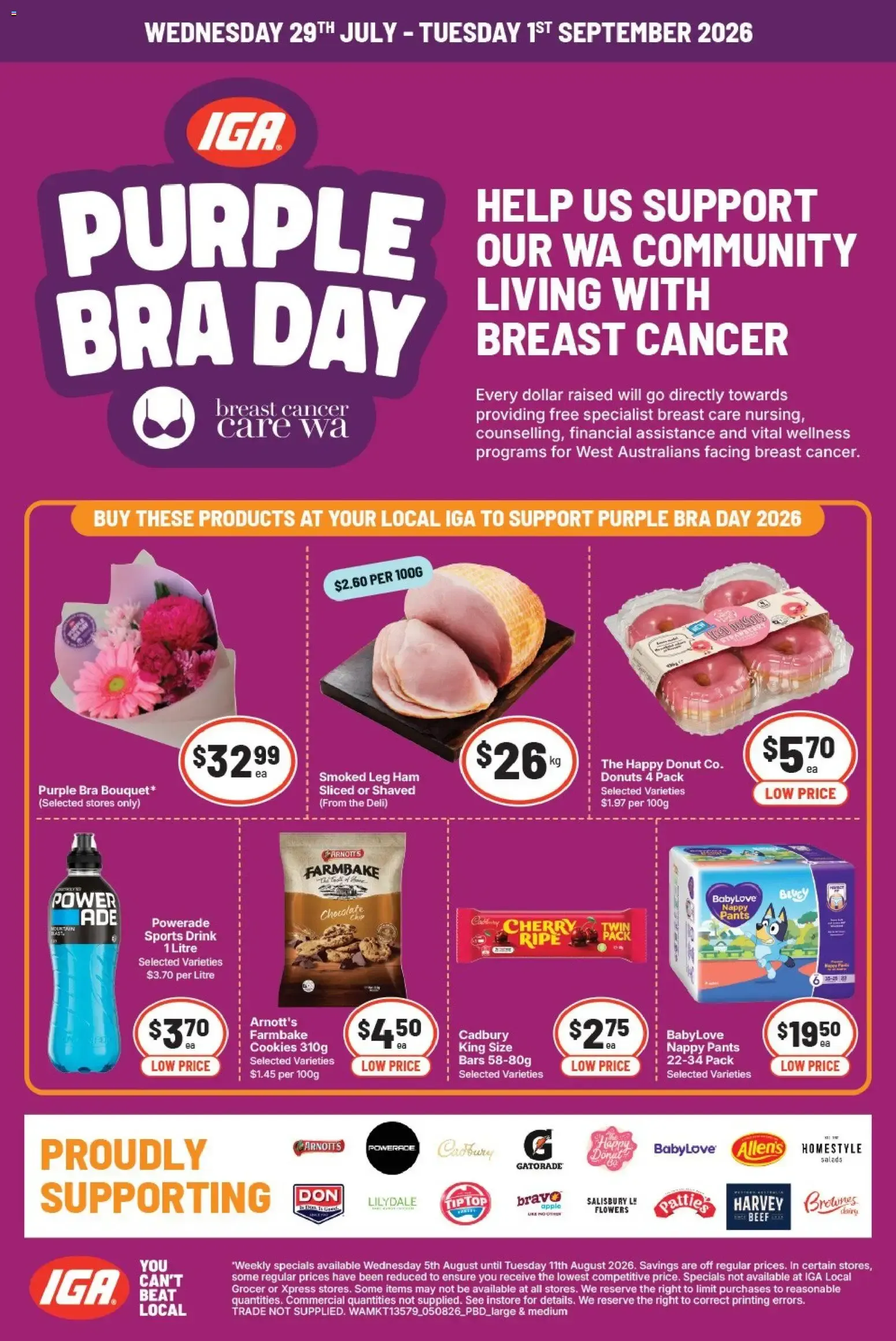 IGA Purple Bra Day 2026: Apoya la lucha contra el cáncer de mama - Catalogue valid from 29 July to 1 September 2026 - page 1