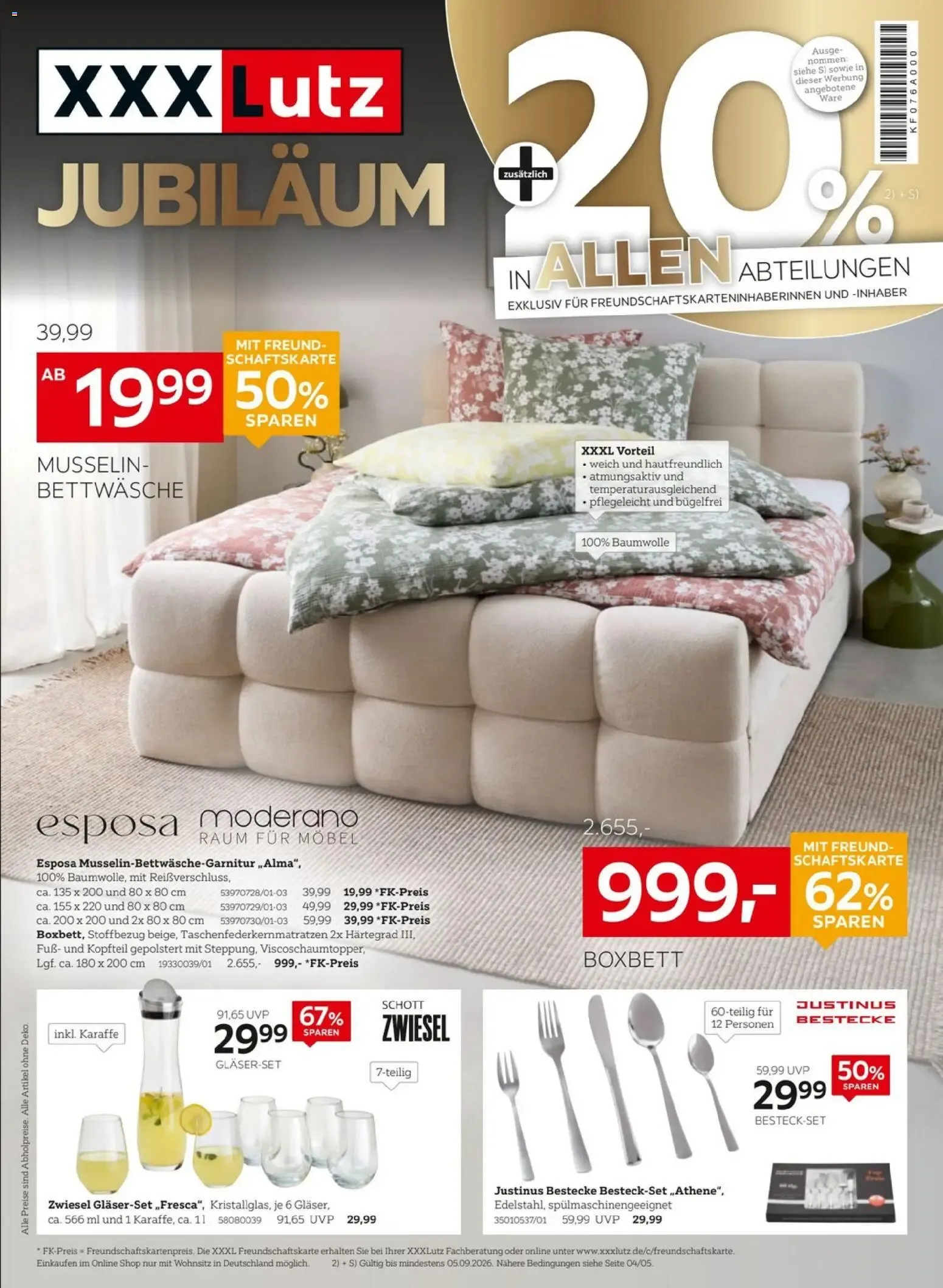 XXXLutz Jubiläum von 22. August bis 5. September 2026 - Prospekt seite 1