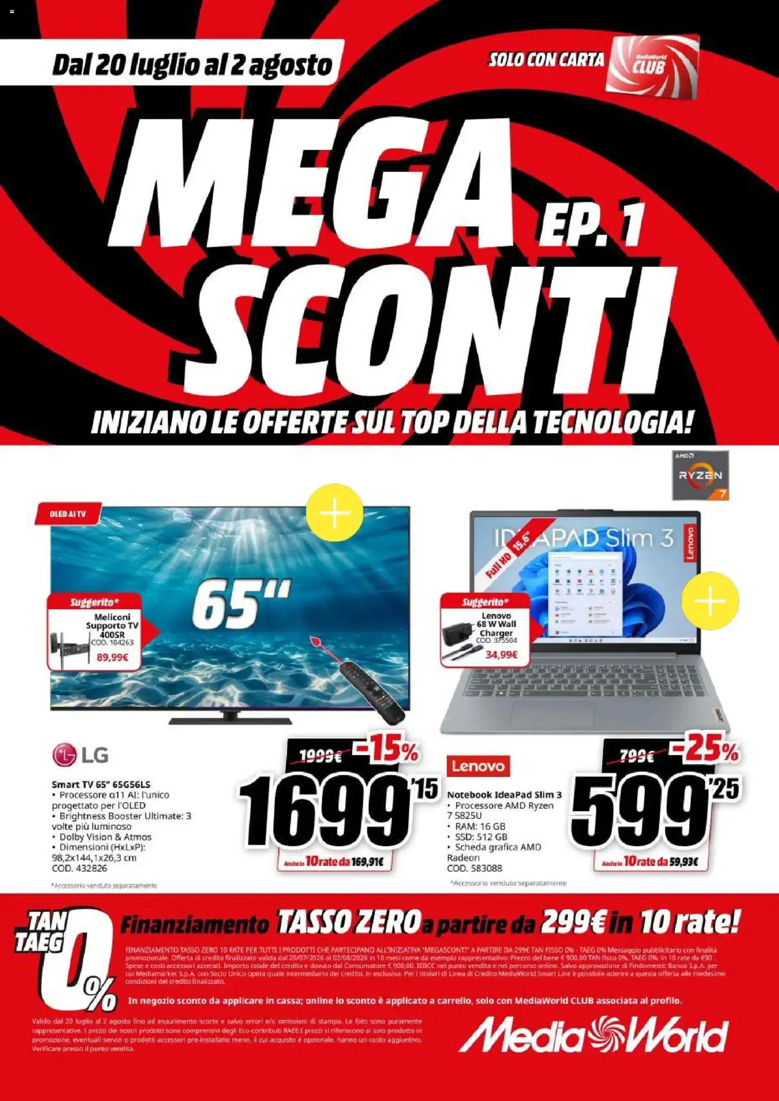 Nuovo Media World volantino Sconti dal 20/07/2026 > offerte anteprima 🛍️ da 20 luglio a 2 agosto di 2026 - Pagina del volantino 1