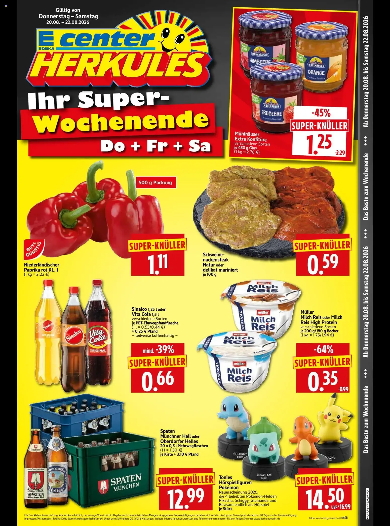 E center HERKULES Ihr Super-Wochenende von 20. August bis 22. August 2026 - Prospekt seite 1