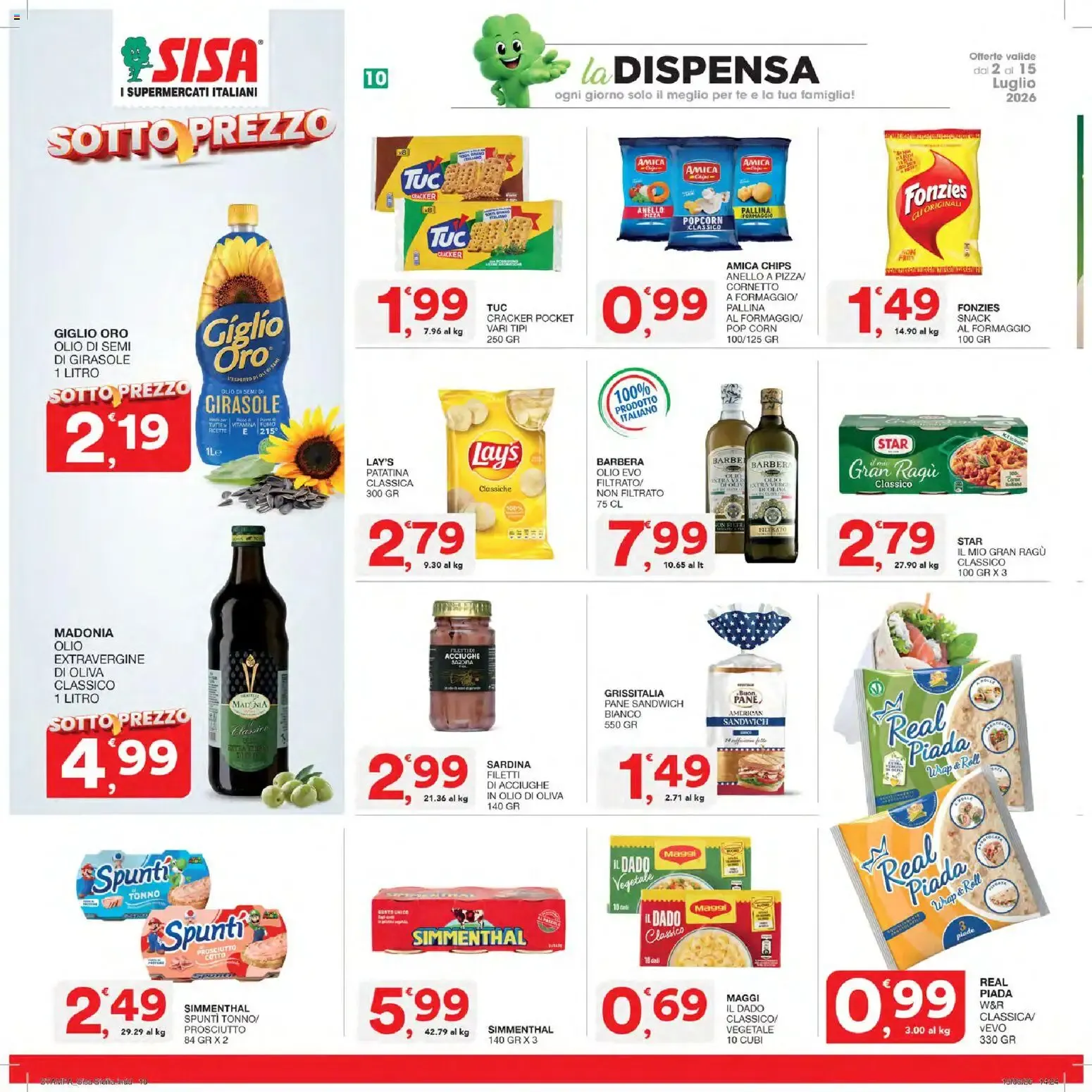 SISA Sotto Prezzo da 2 luglio a 15 luglio di 2026 - Pagina del volantino 10