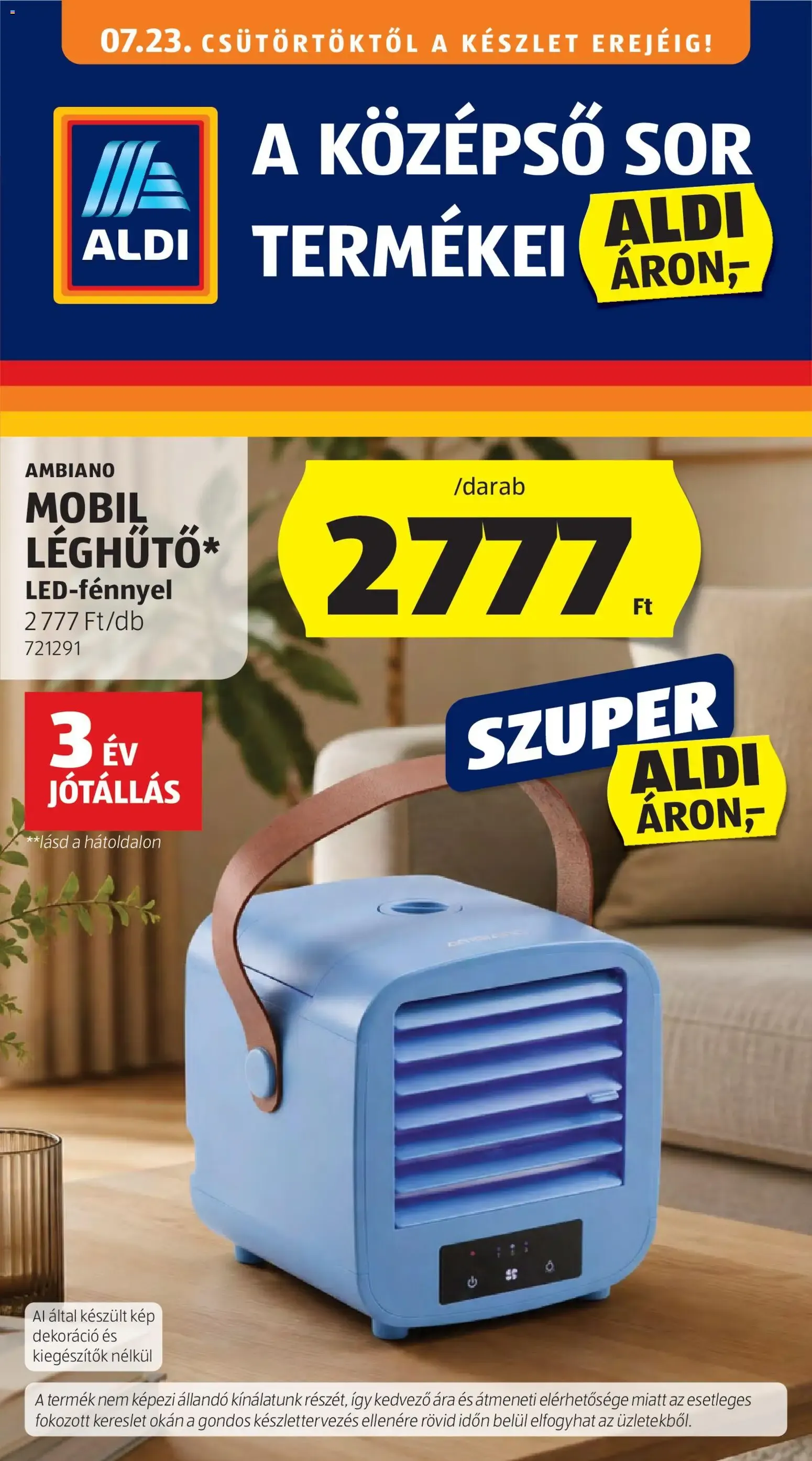 Katalógus Aldi: A Középső Sor Termékei július 23.-tól július 29.-ig 2026. - Oldal 1