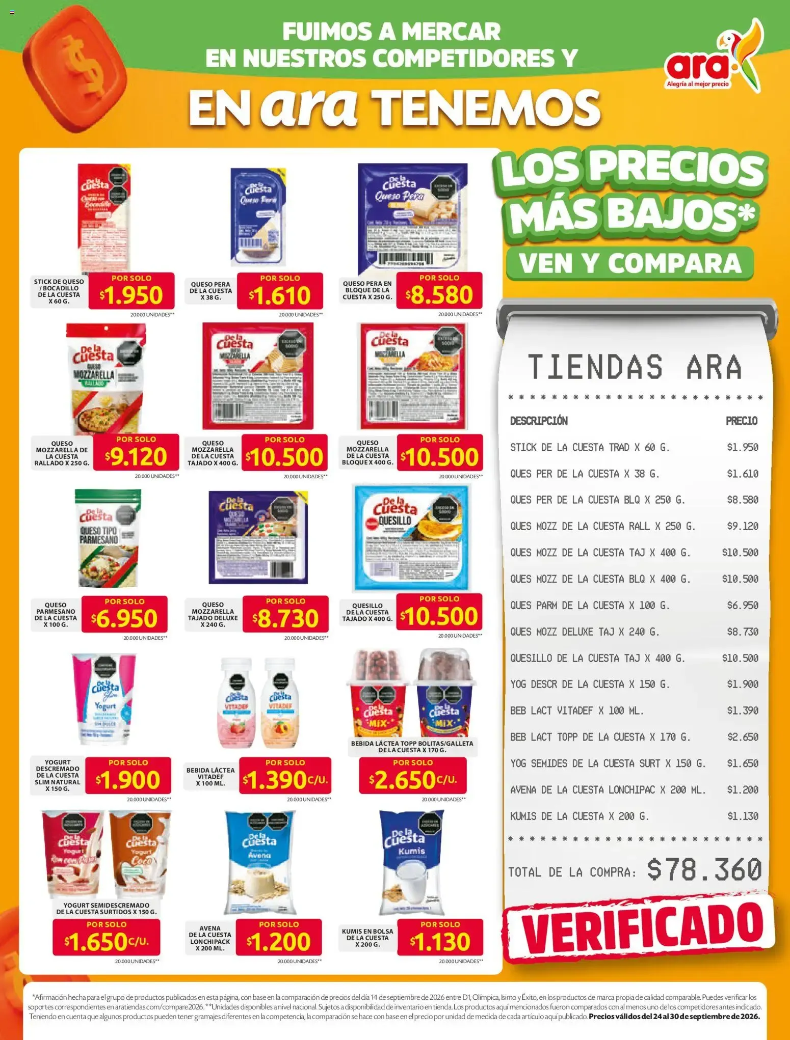 Catalogo de Tiendas ARA - Los Precios Más Bajos 24 de septiembre al 30 de septiembre 2026 - Pag 1