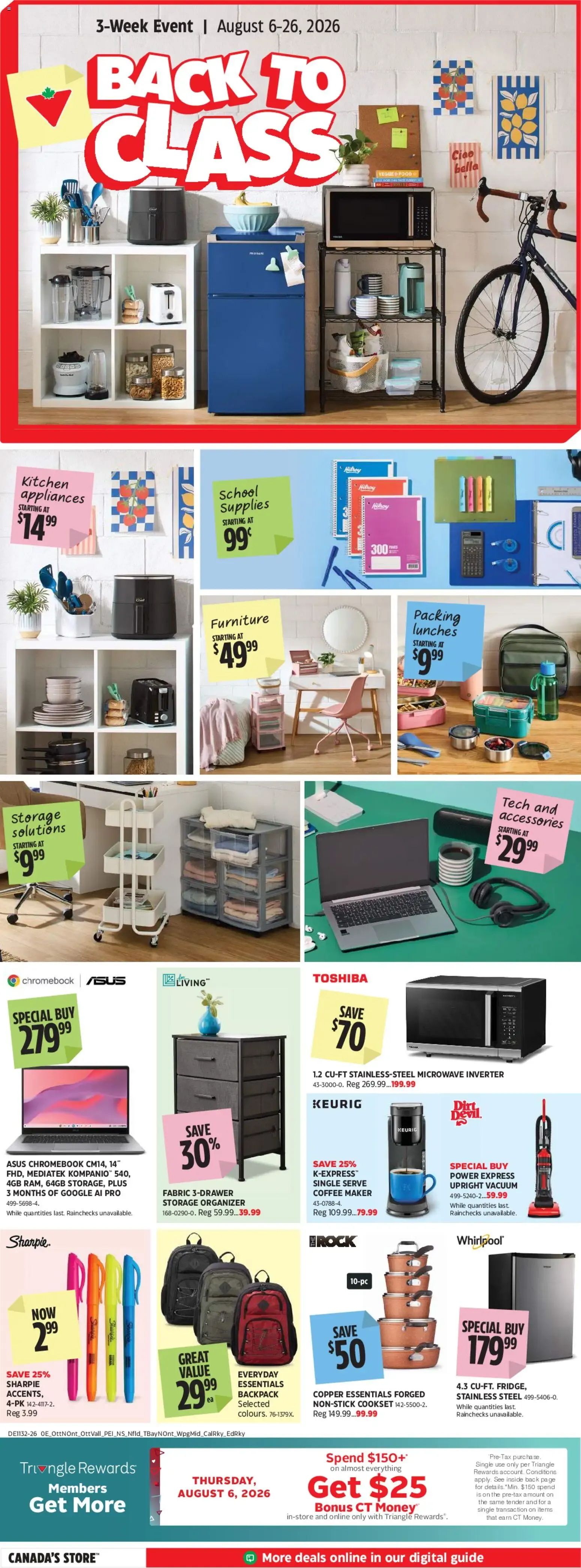 Canadian Tire flyer - Back To Class from Aug 6, 2026 > weekly specials & deals from August 6 to August 26 2026 - flyer page 1