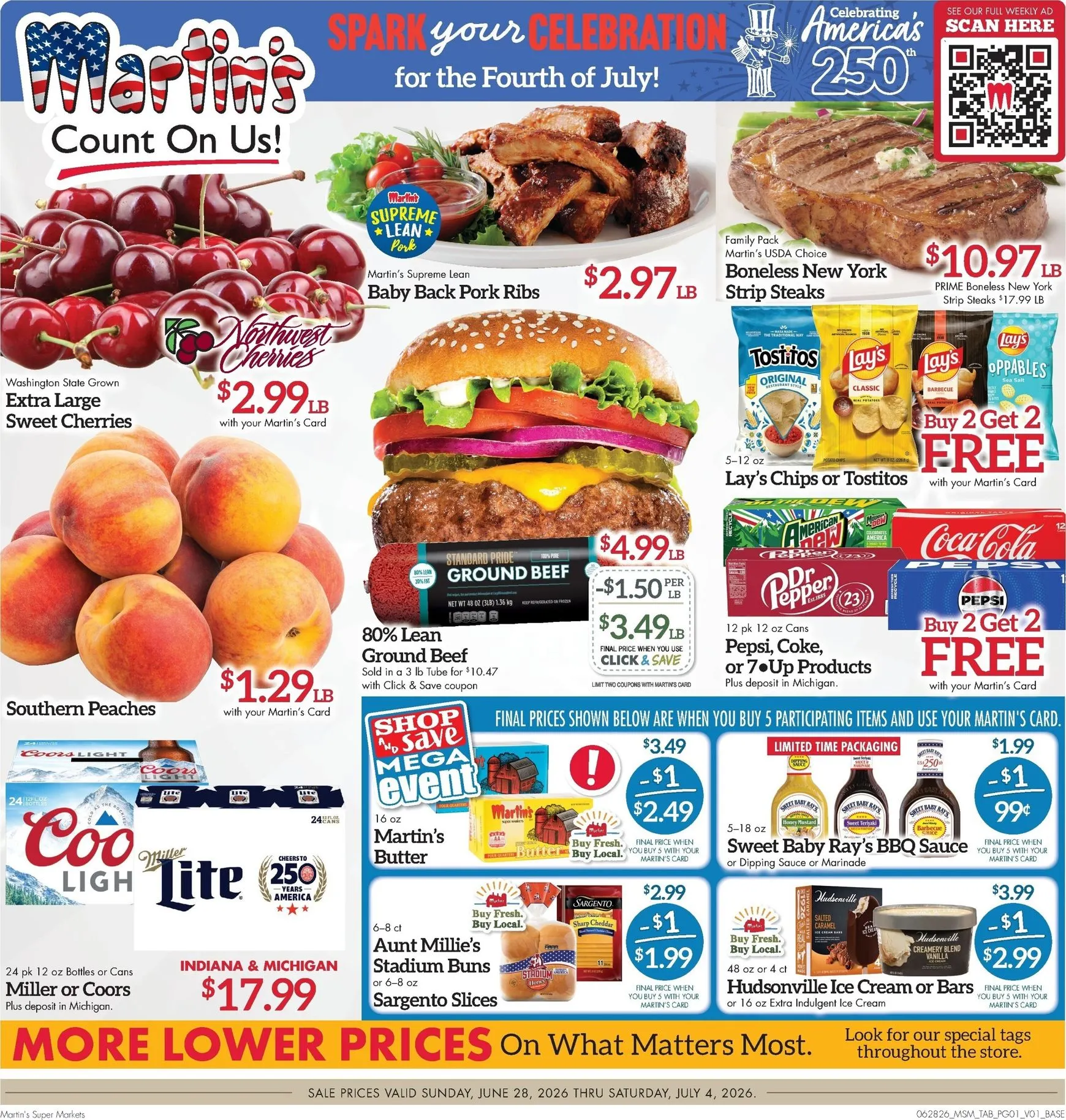 Weekly ad Current Martin's Super Markets leaflet valid from Sunday 06/28/2026 to Saturday 07/04/2026 from June 28 to July 4 2026 - Page 1