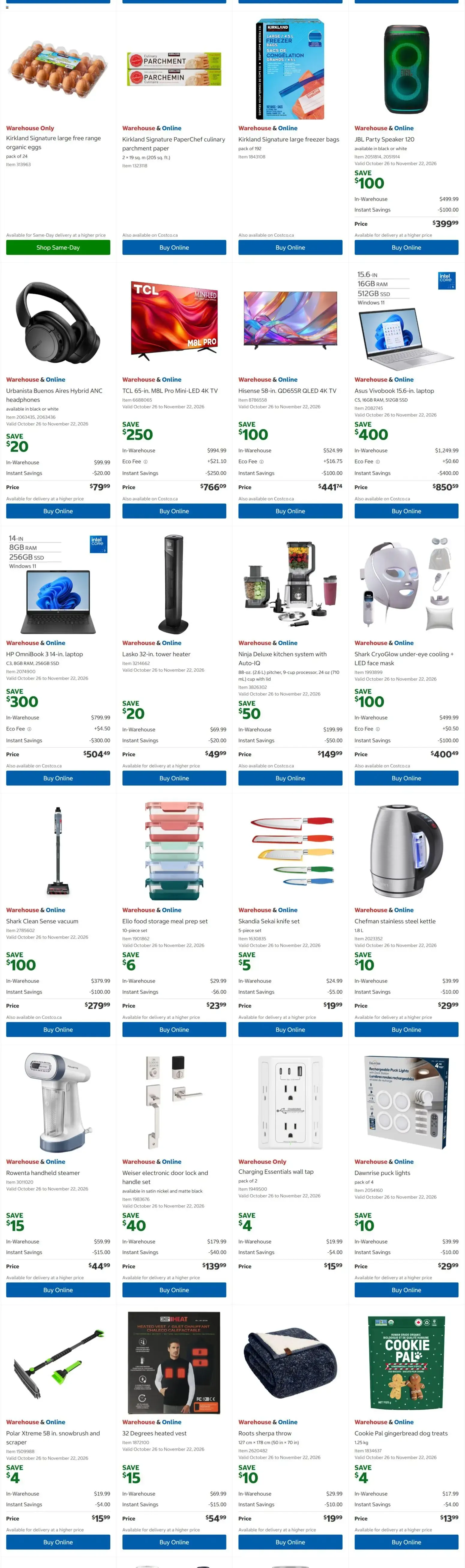 Costco weekly flyer from Oct 26, 2026 > weekly specials & deals from October 26 to November 8 2026 - flyer page 4