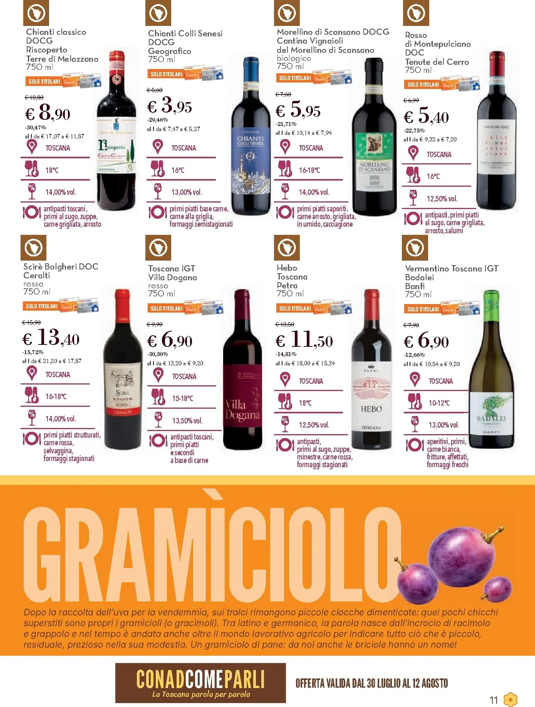 Conad Come Parli: La Toscana parola per parola da 30 luglio a 12 agosto di 2026 - Pagina del volantino 11