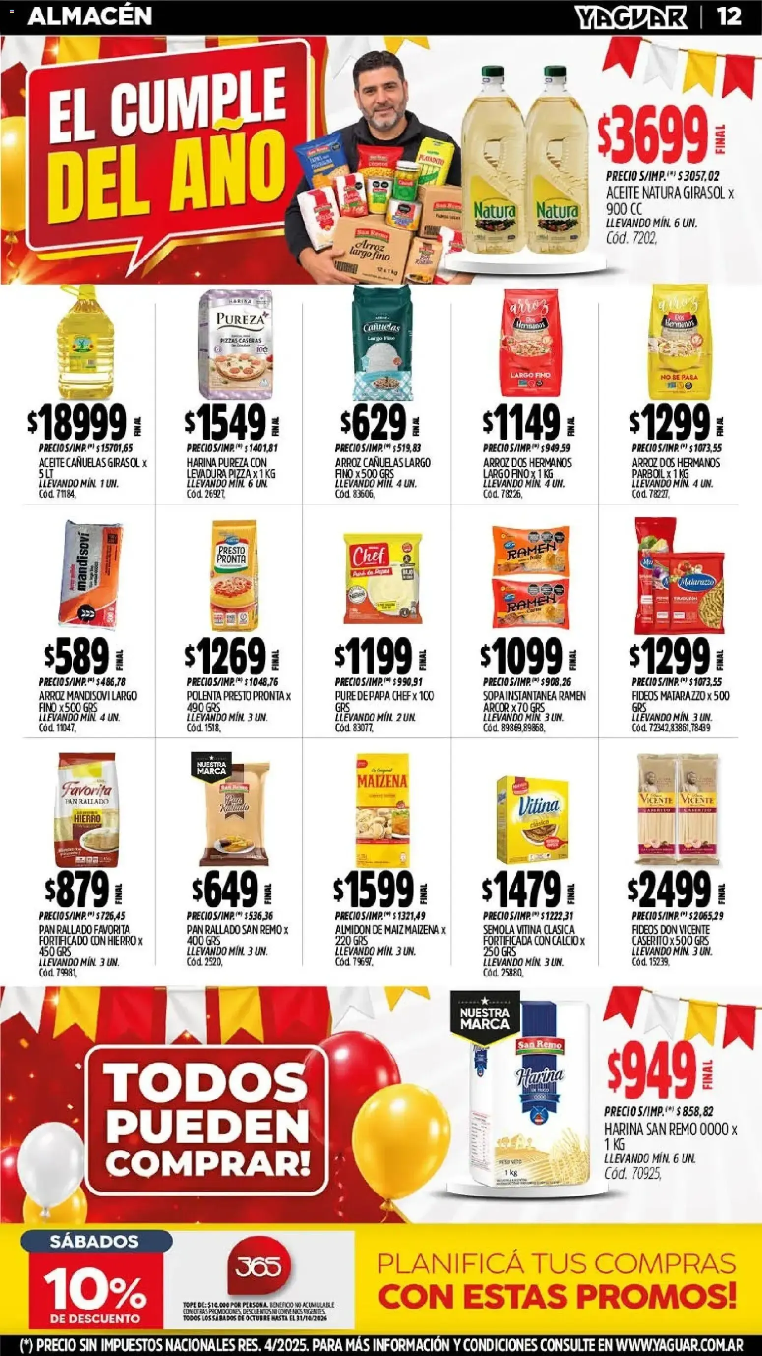Ofertas de Mayorista Yaguar - El Cumple del Año 19 de octubre al 25 de octubre 2026 - Página 13 del catálogo
