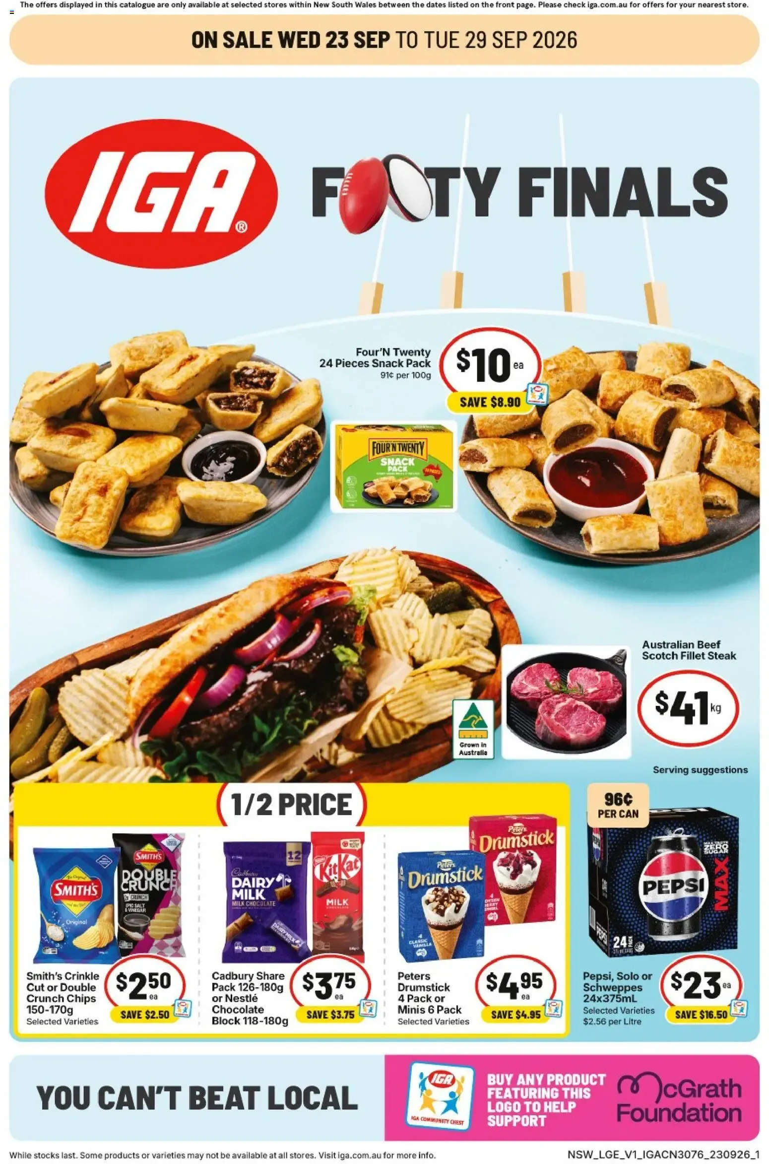 IGA FOOTY FINALS - Catalogue valid from 23 September to 29 September 2026 - page 1