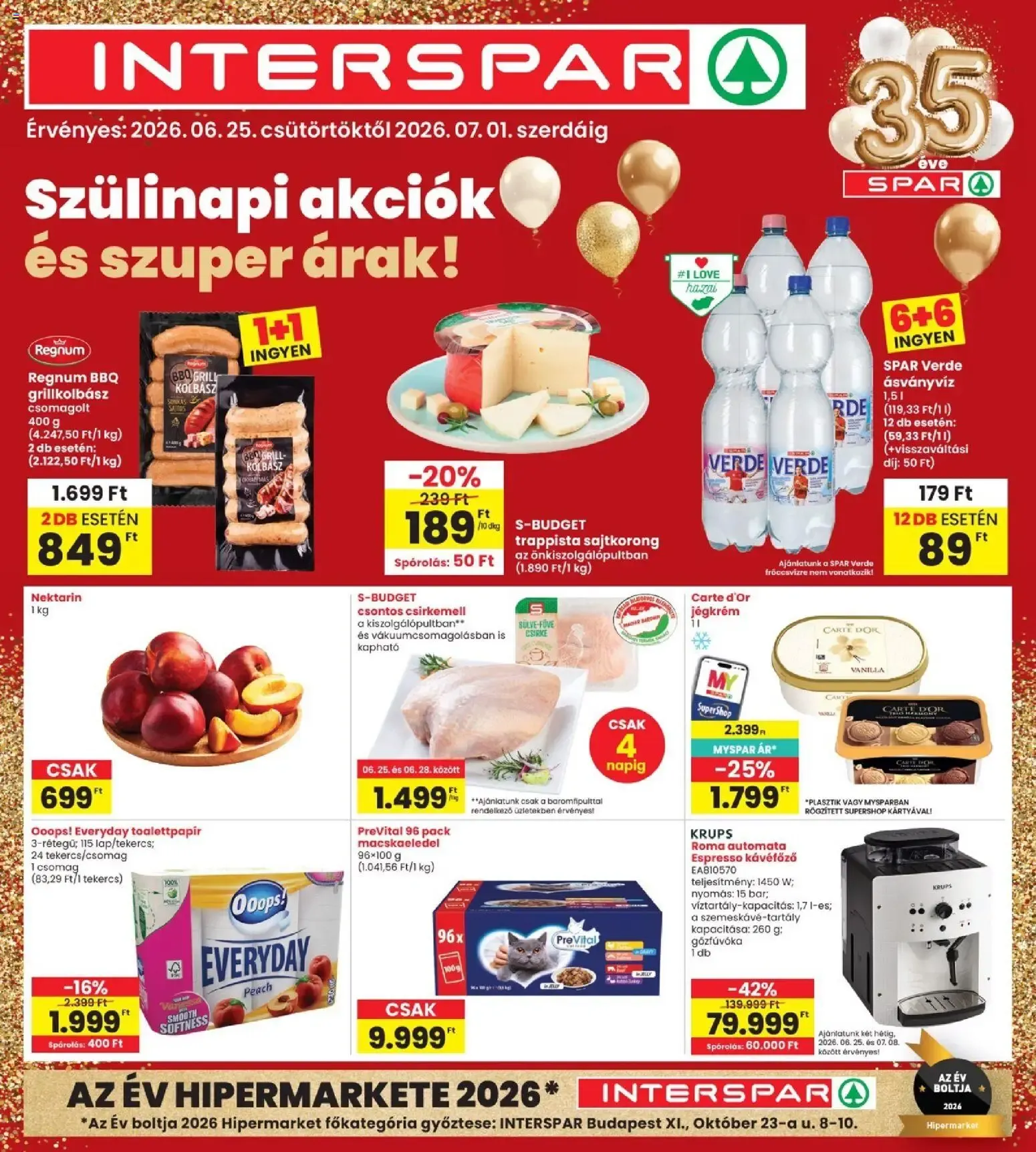 Katalógus Interspar akciós újság - 2026.06.25. -tól/töl > akció, lapozható szórólap 🛍️ június 25.-tól július 1.-ig 2026. - Oldal 1