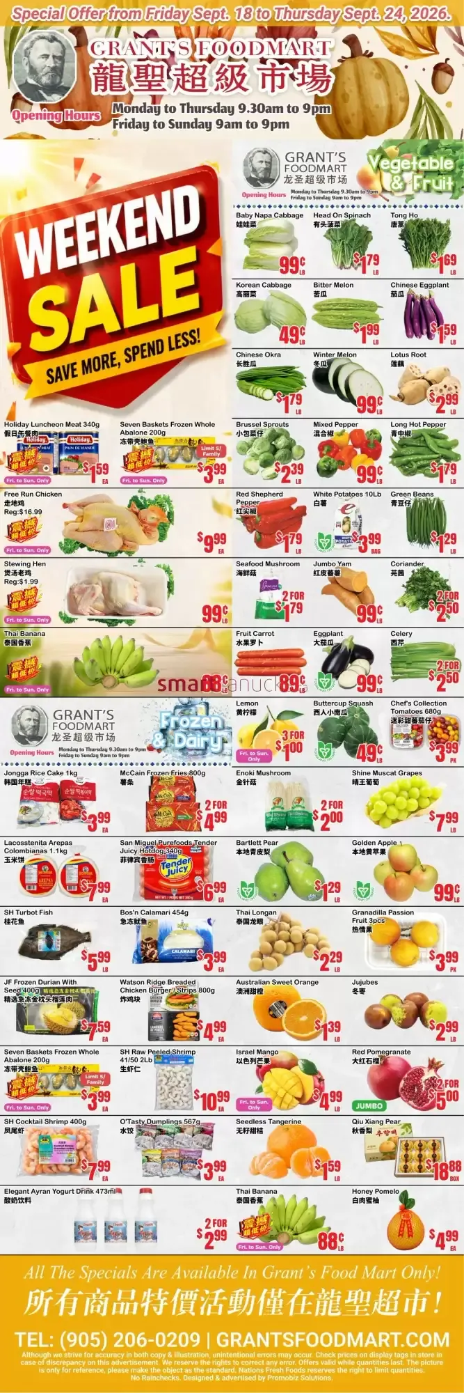Grant's Foodmart flyer week 38 from September 18 to September 24 2026 - flyer page 1