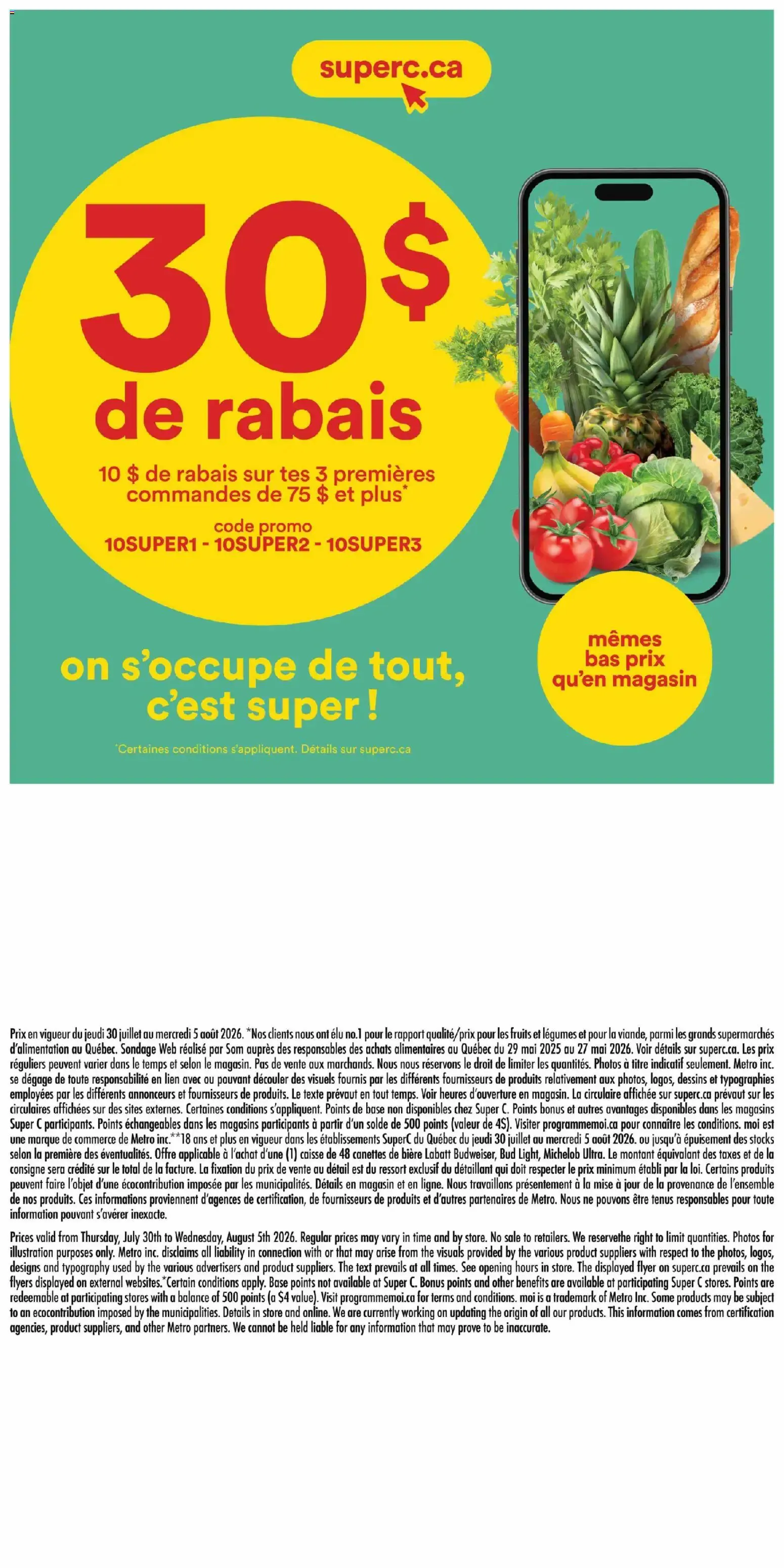 Super C - Des économies pour MOI cet été from July 30 to August 5 2026 - flyer page 17