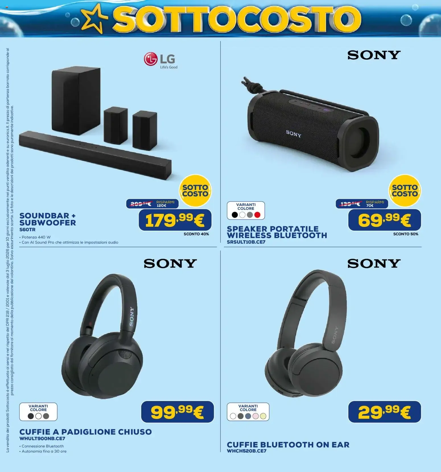 Euronics SOTTO COSTO - Dal 3 al 12 Luglio da 3 luglio a 12 luglio di 2026 - Pagina del volantino 19