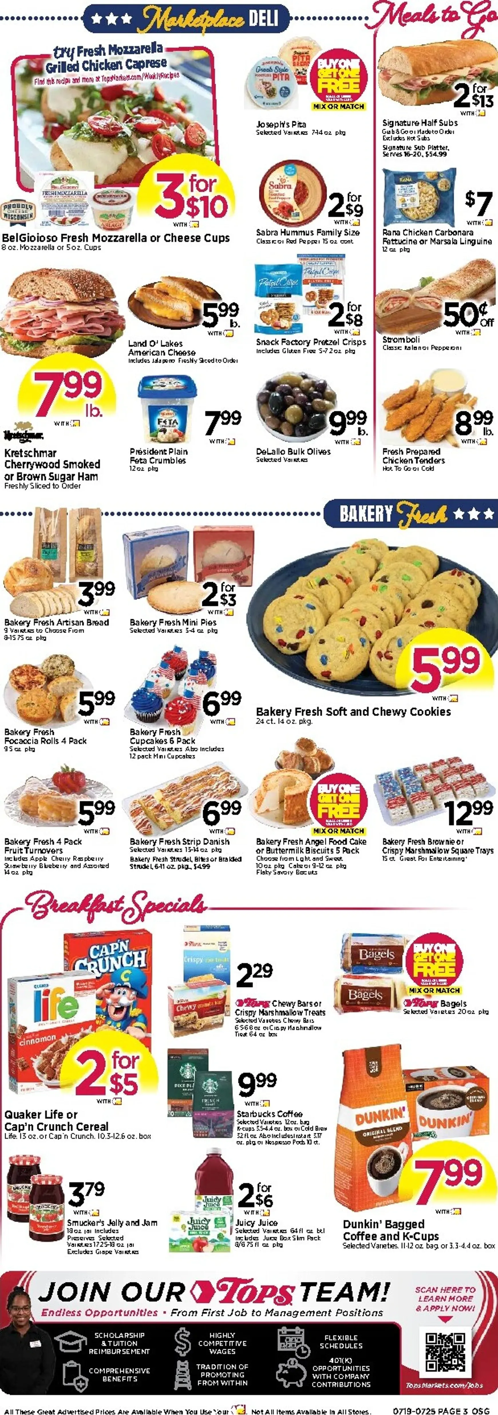 Weekly ad Current Tops Markets leaflet valid from Sunday 07/19/2026 to Saturday 07/25/2026 from July 19 to July 25 2026 - Page 3