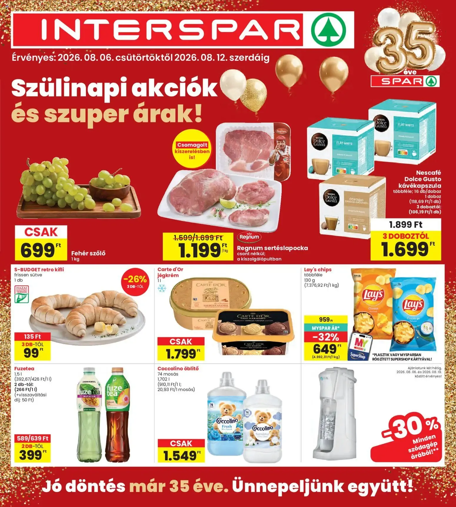 Katalógus Interspar akciós újság - 2026.08.06. -tól/töl > akció, lapozható szórólap 🛍️ augusztus 6.-tól augusztus 12.-ig 2026. - Oldal 1