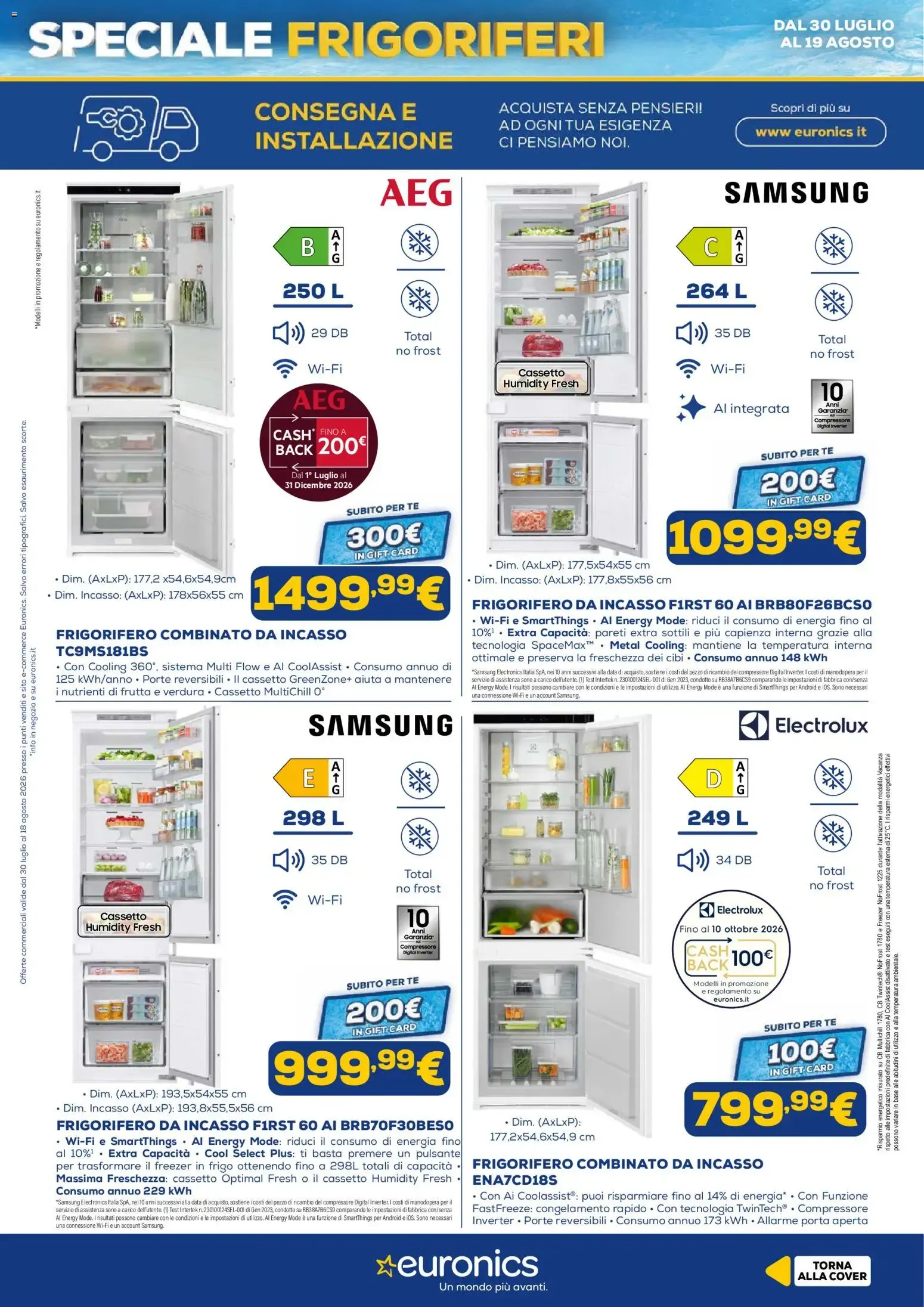 Euronics Speciale Frigoriferi da 30 luglio a 18 agosto di 2026 - Pagina del volantino 16