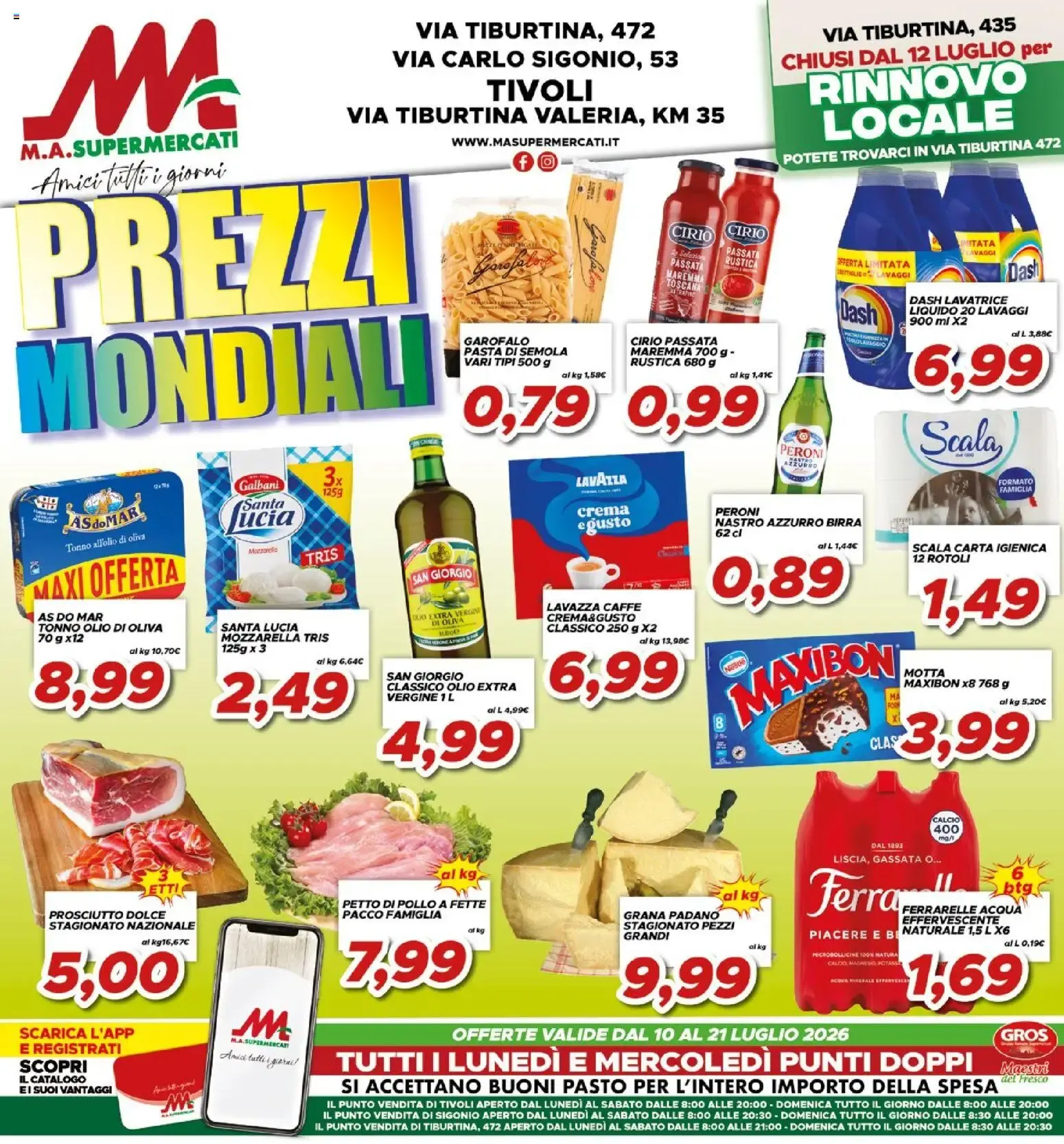 Ma Supermercati volantino "Prezzi Mondiali" dal 10/07/2026 - online Offerte da 10 luglio a 21 luglio di 2026 - Pagina del volantino 1