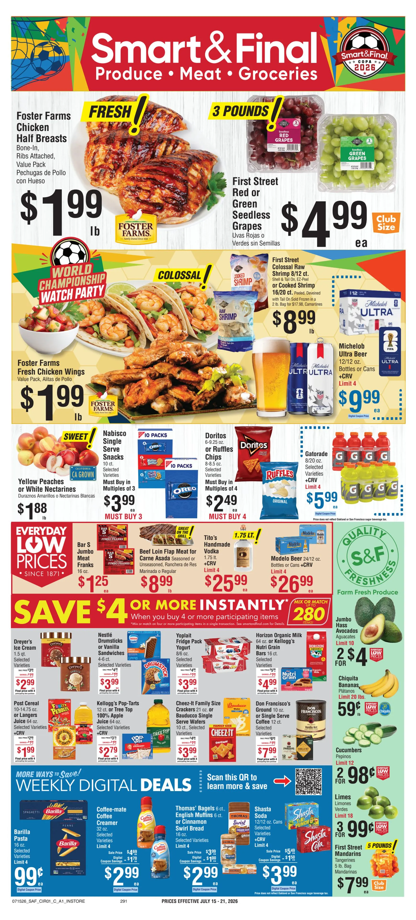 Weekly ad Smart&Final Produce • Meat • Groceries from July 15 to July 21 2026 - Page 1