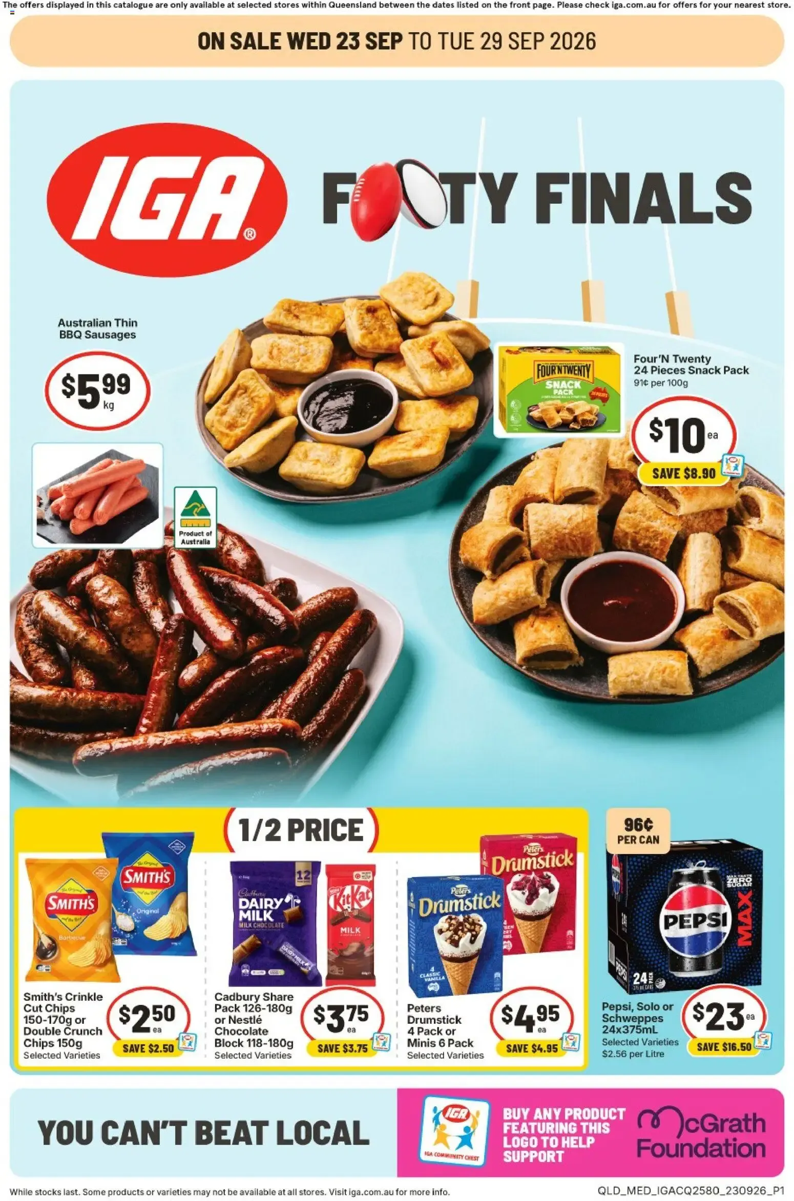 IGA Footy Finals - Catalogue valid from 23 September to 29 September 2026 - page 1