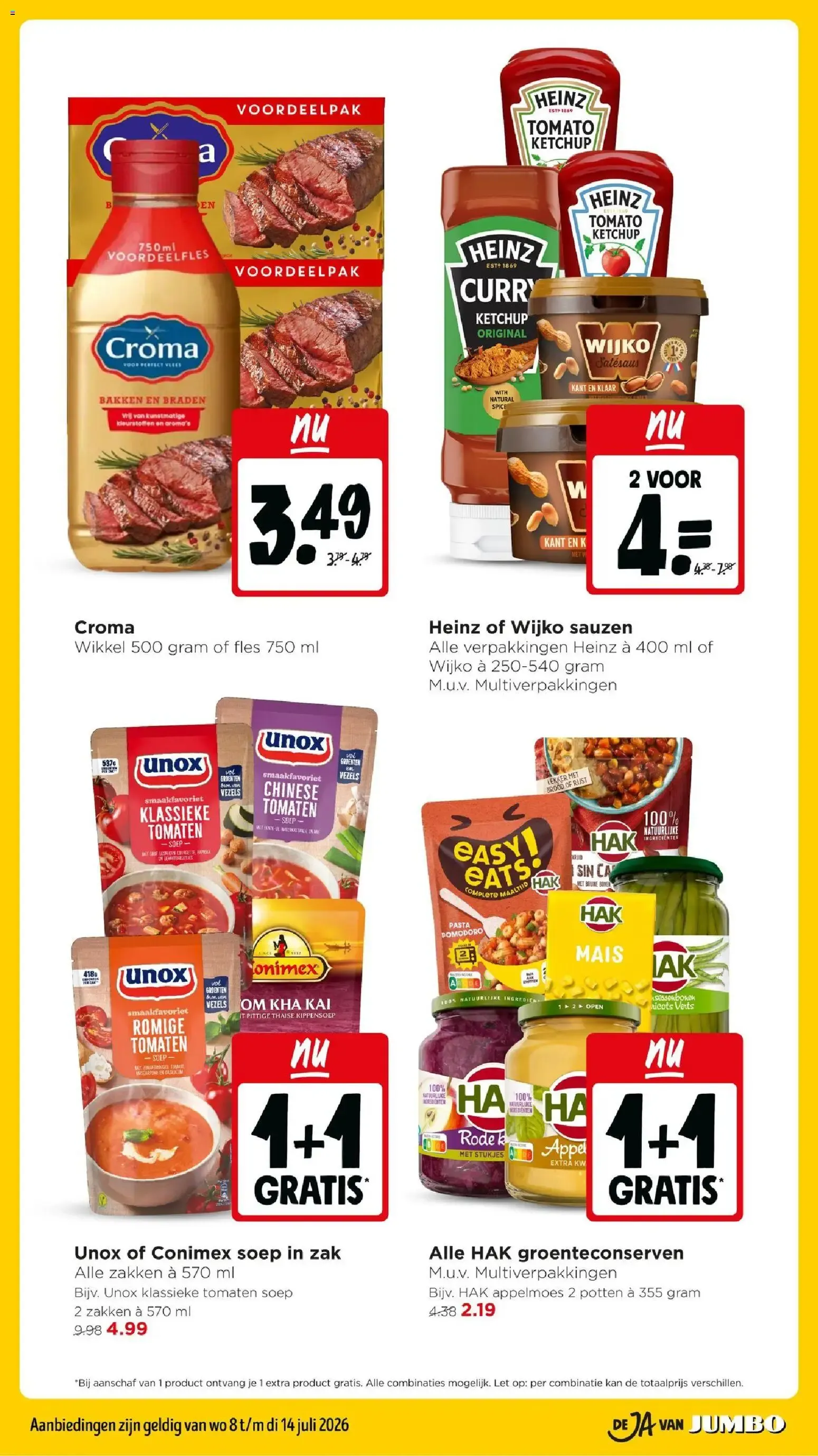 Jumbo: Campina Langlekker 2+3 GRATIS - Nóg meer voorraad pakken van 8 juli tot 14 juli 2026 - Folder pagina 19