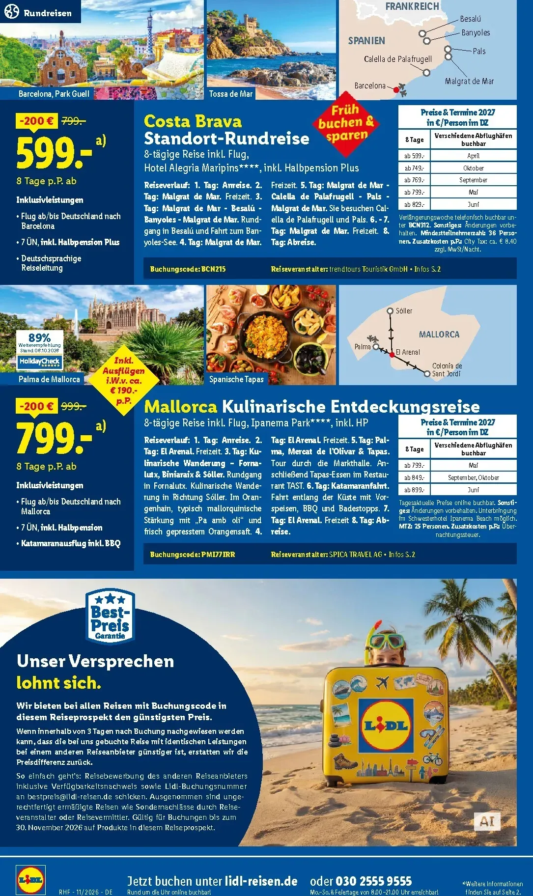 Lidl - Reise-Highlights Prospekt – von Mittwoch 28.10.2026 bis Montag 30.11.2026 von 28. Oktober bis 30. November 2026 - Prospekt seite 20